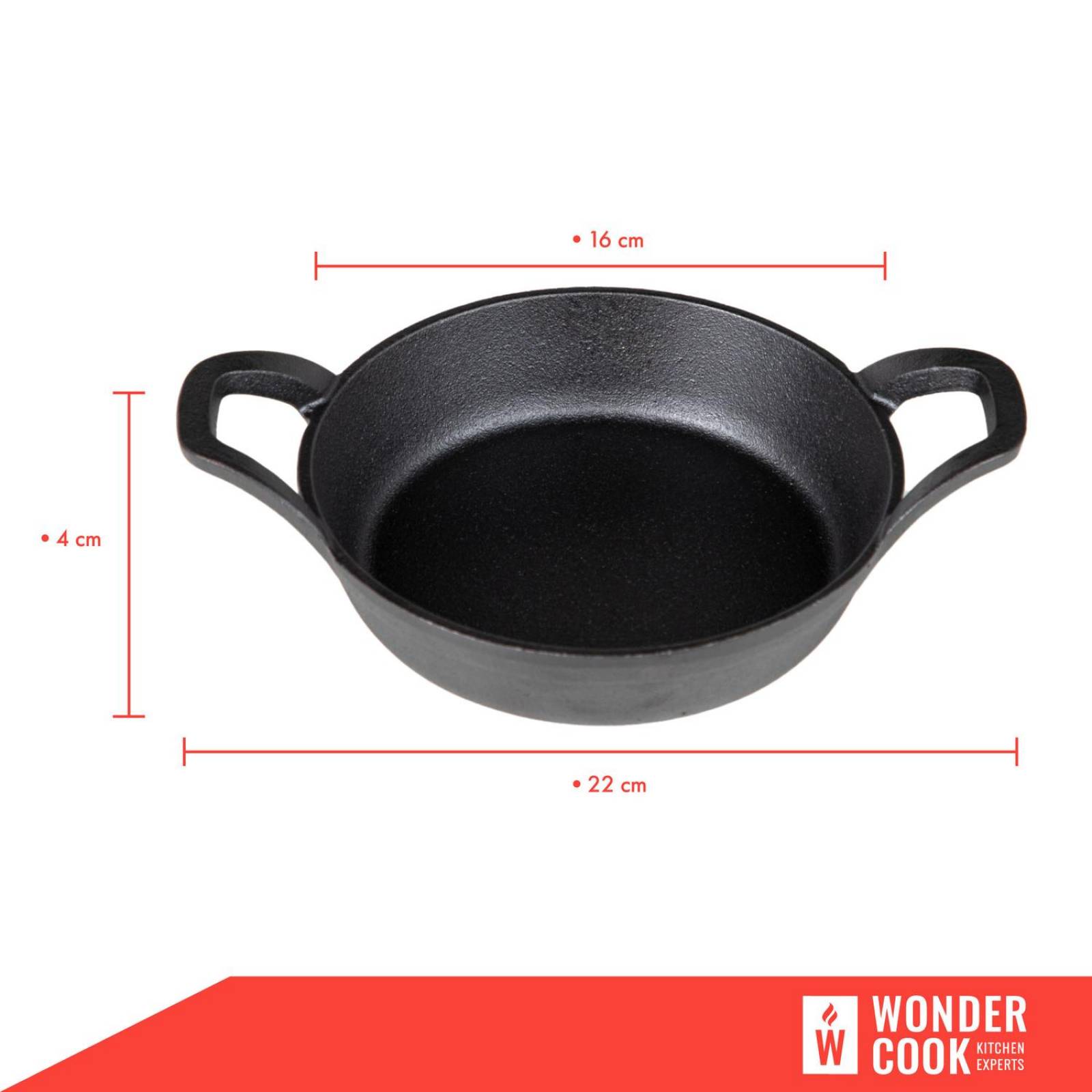 Sarten De Hierro Fundido 22 Cm Con Agarraderas Asas Circular