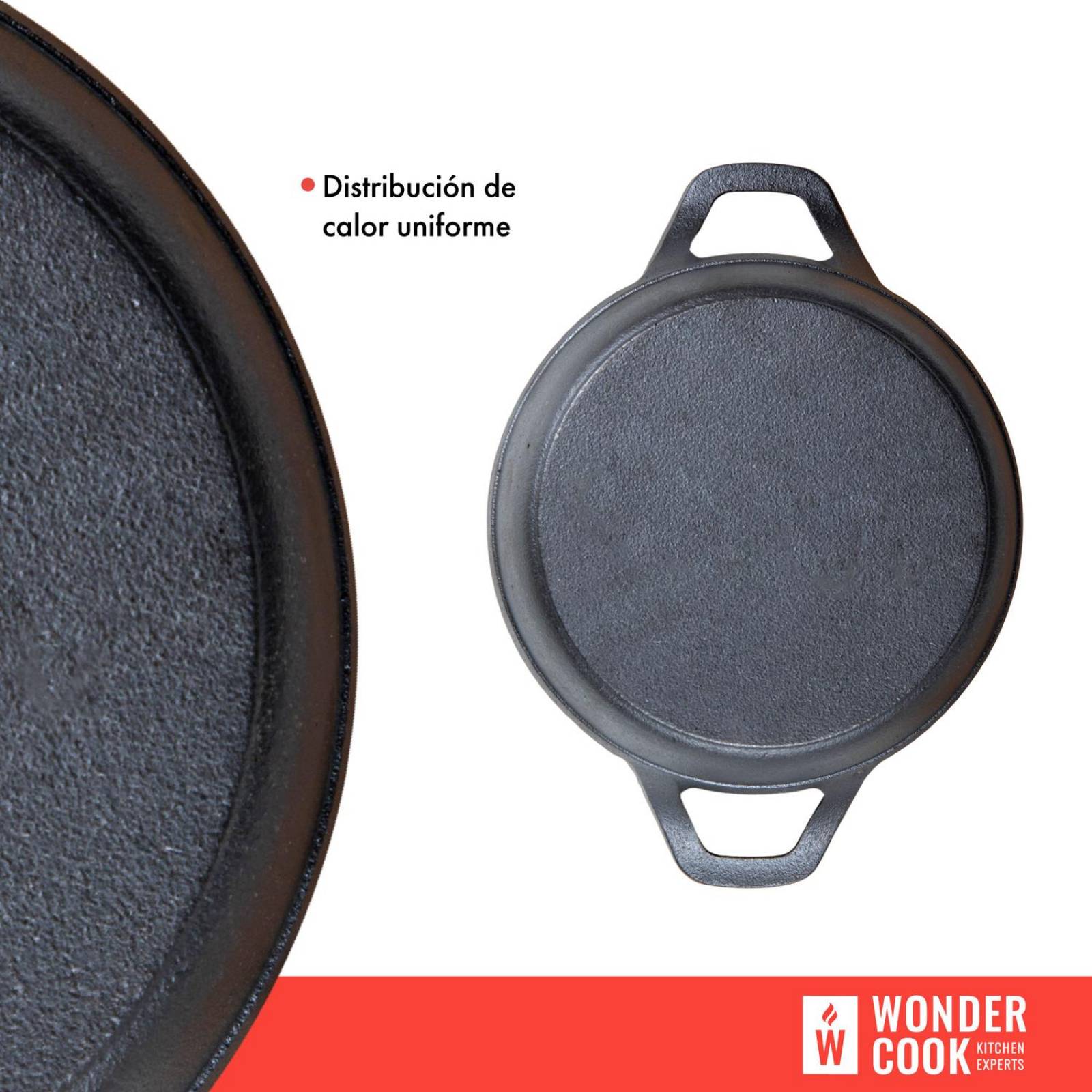 Sarten De Hierro Fundido 22 Cm Con Agarraderas Asas Circular