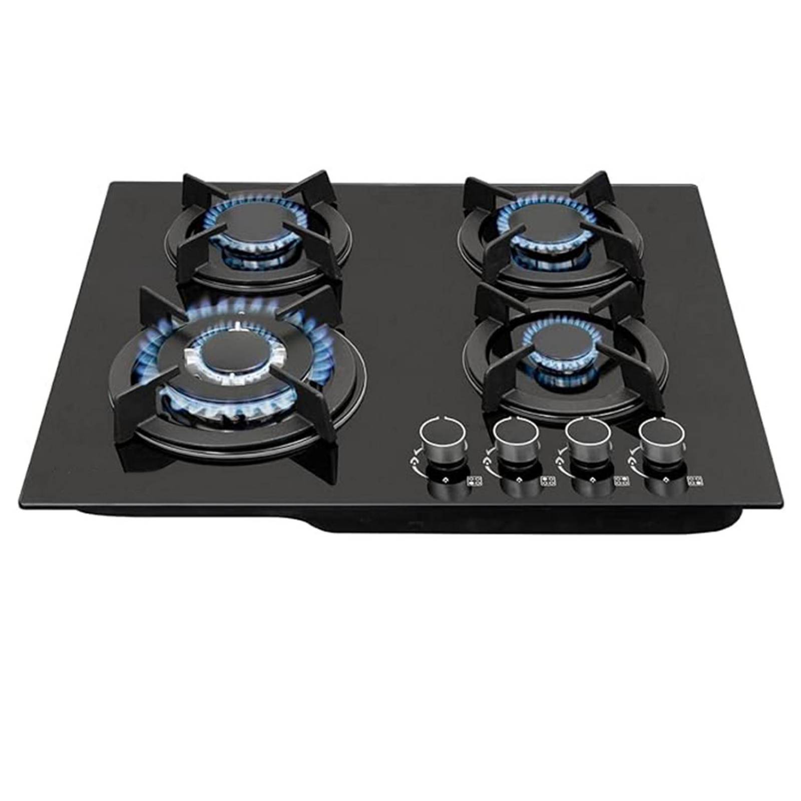 Parrilla a Gas 4 Quemadores Empotrable 127V Vidrio Templado 