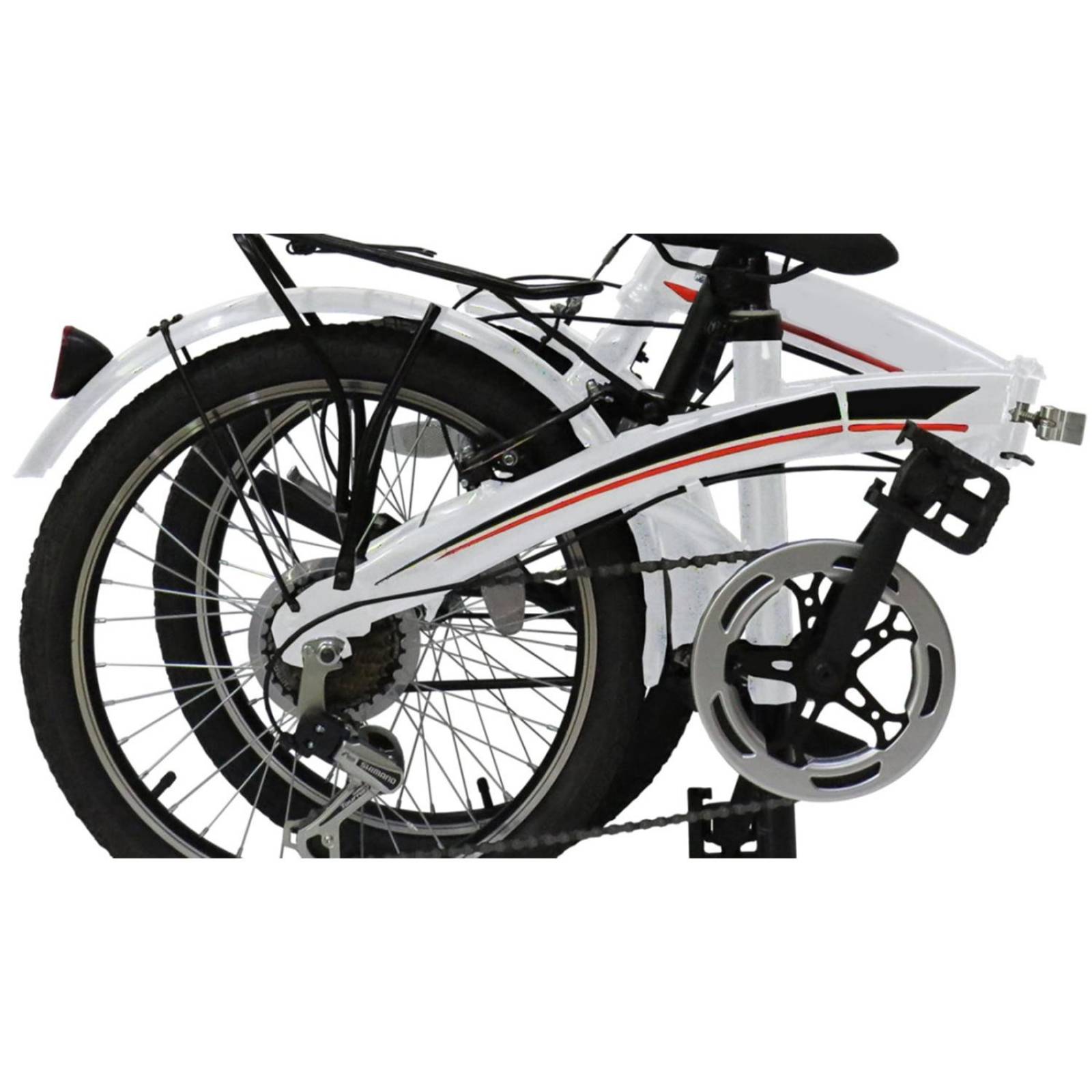 Bicicleta Plegable Retro Vintage R20 7 Velocidades Aluminio Blanco