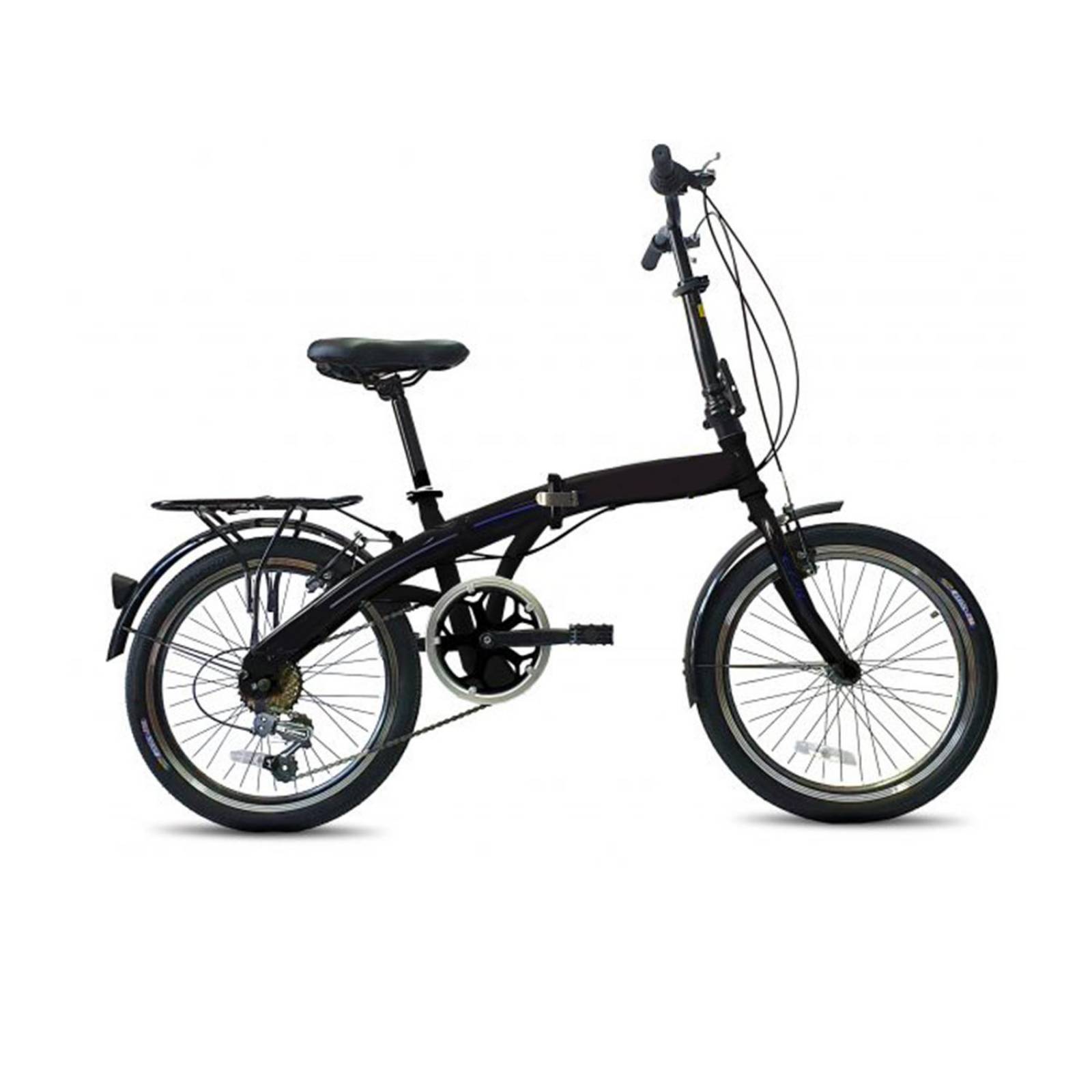 Bicicleta Plegable Retro Vintage R20 7 Velocidades Aluminio Negro