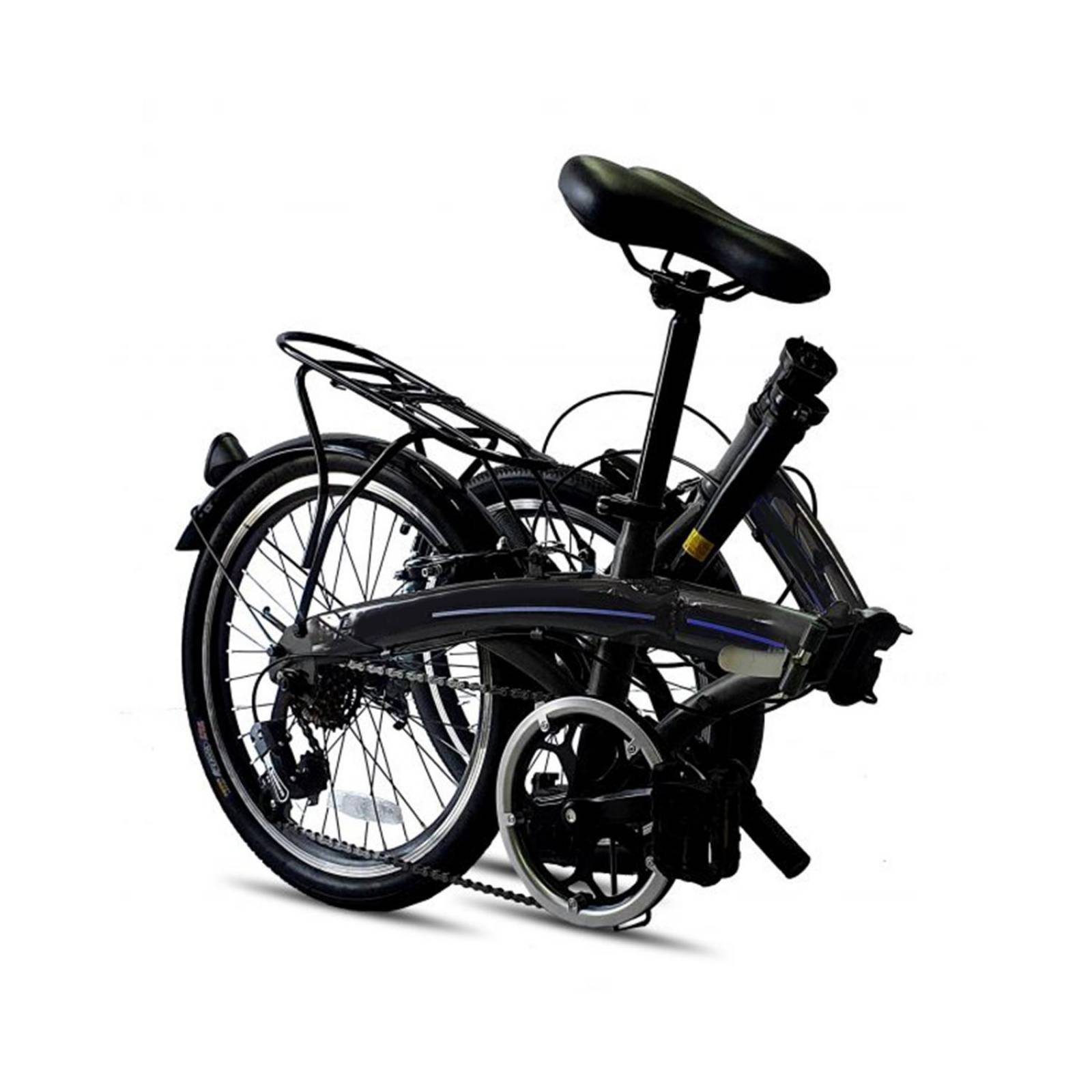Bicicleta Plegable Retro Vintage R20 7 Velocidades Aluminio Negro