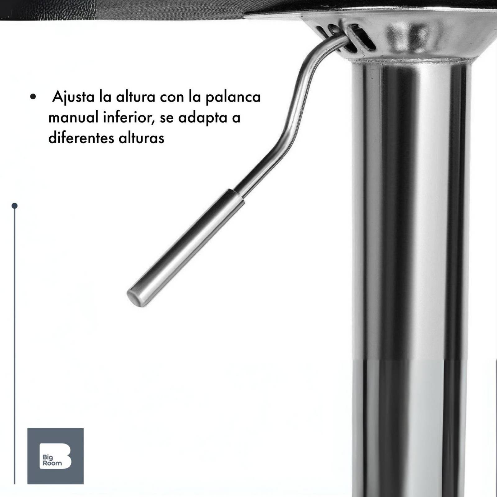 Set 4 Bancos Altos Barra Cocina Ajustable Respaldo Acolchado Negro