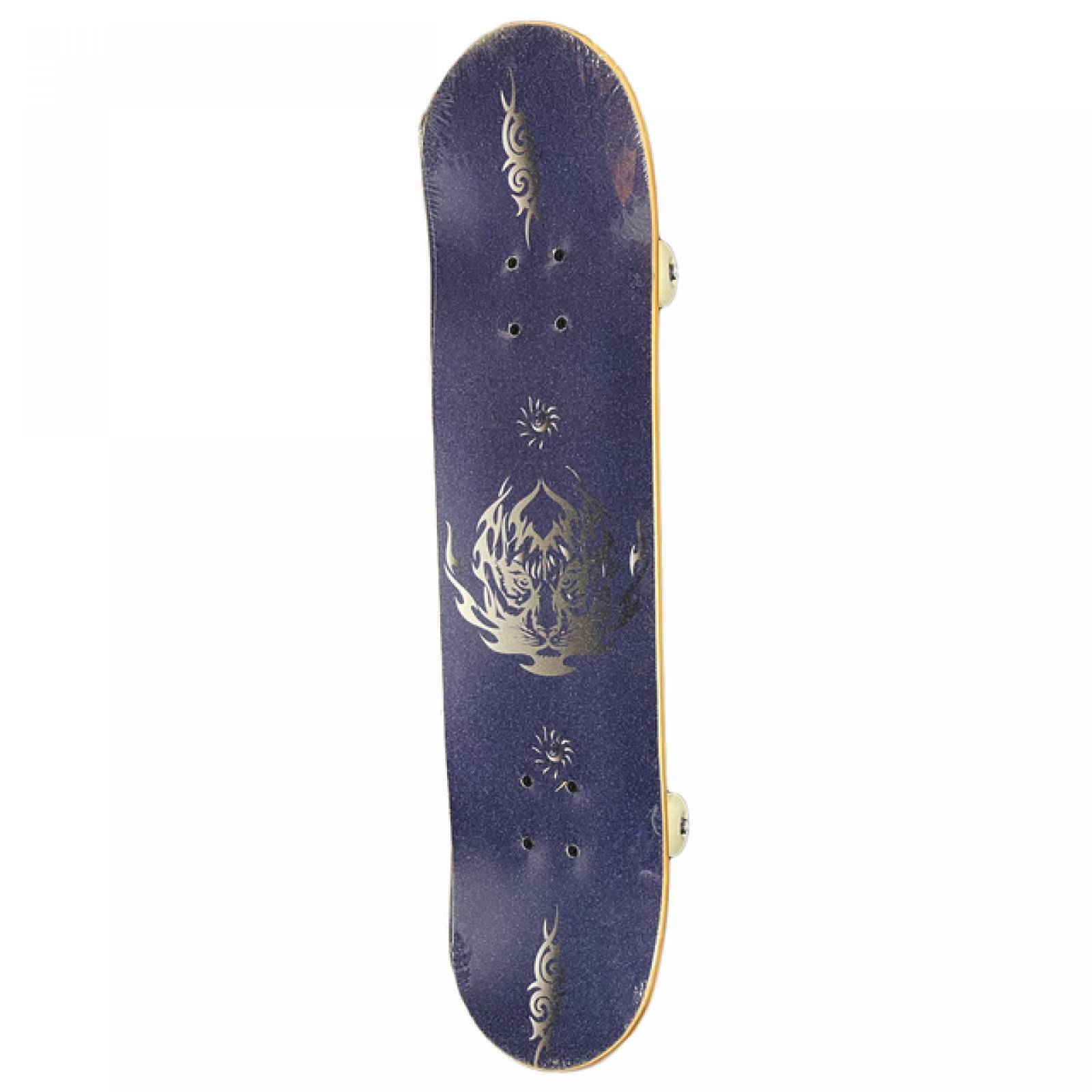 Patineta Skateboard Lija Antiderrapante con dibujo Negro