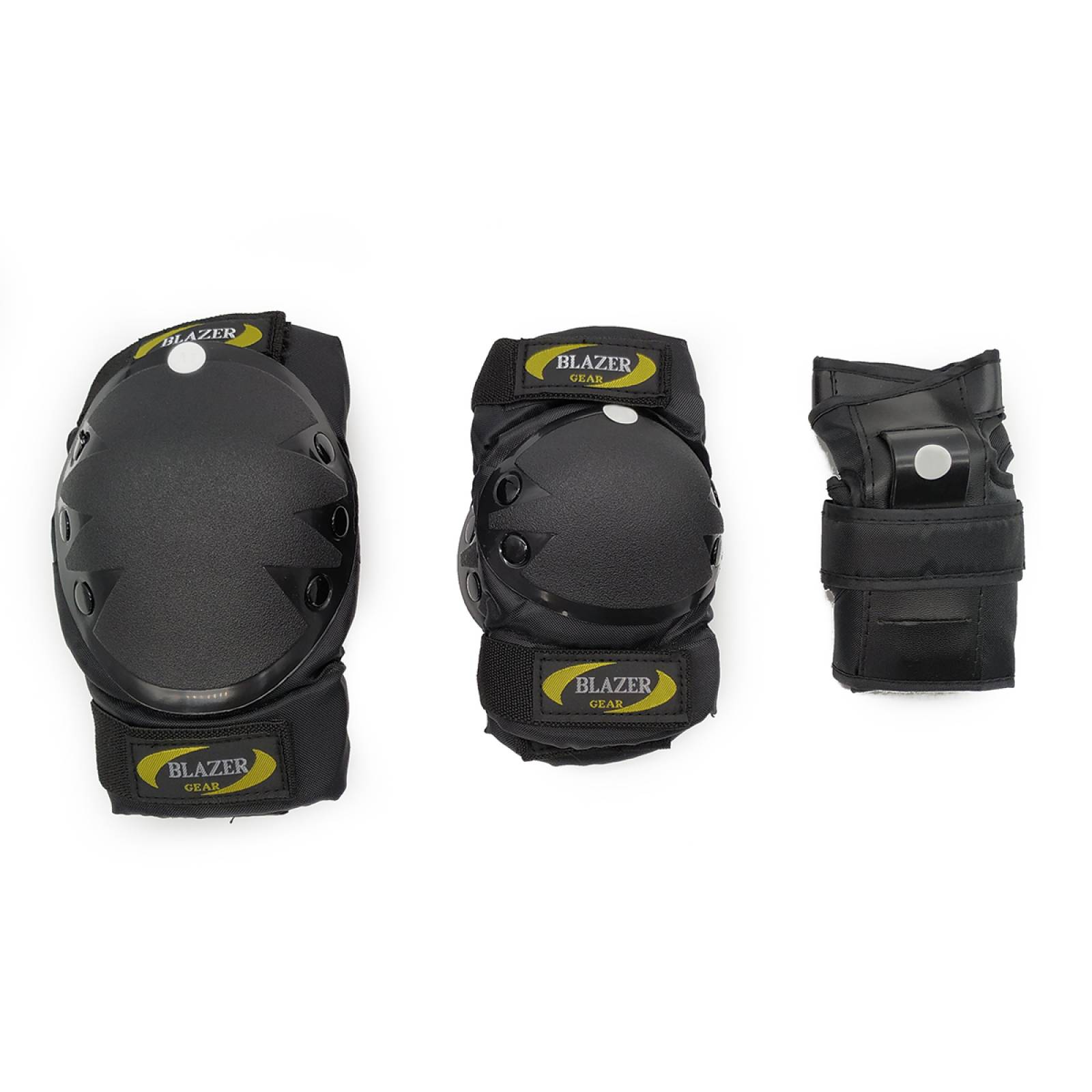 Kit de Protecciones Coderas Rodilleras Muñequeras Negro y Casco Morado