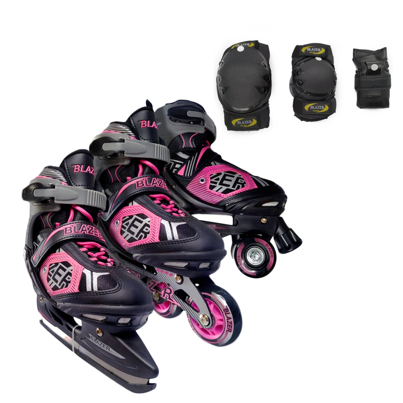 Patines Ajustables 3 En 1 roller Hielo Línea y Protecciones