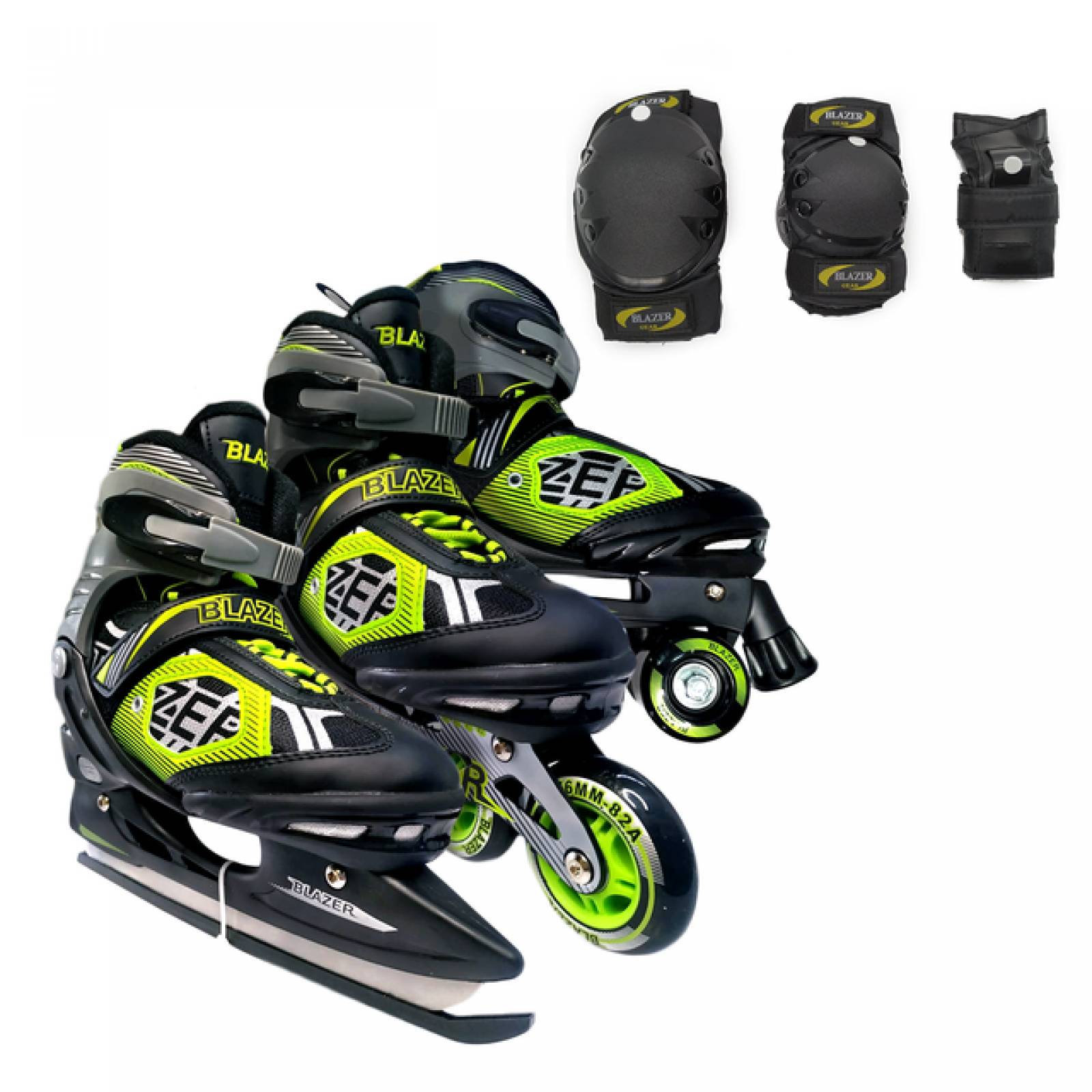 Patines Ajustables 3 En 1 Hielo roller Línea y Protecciones