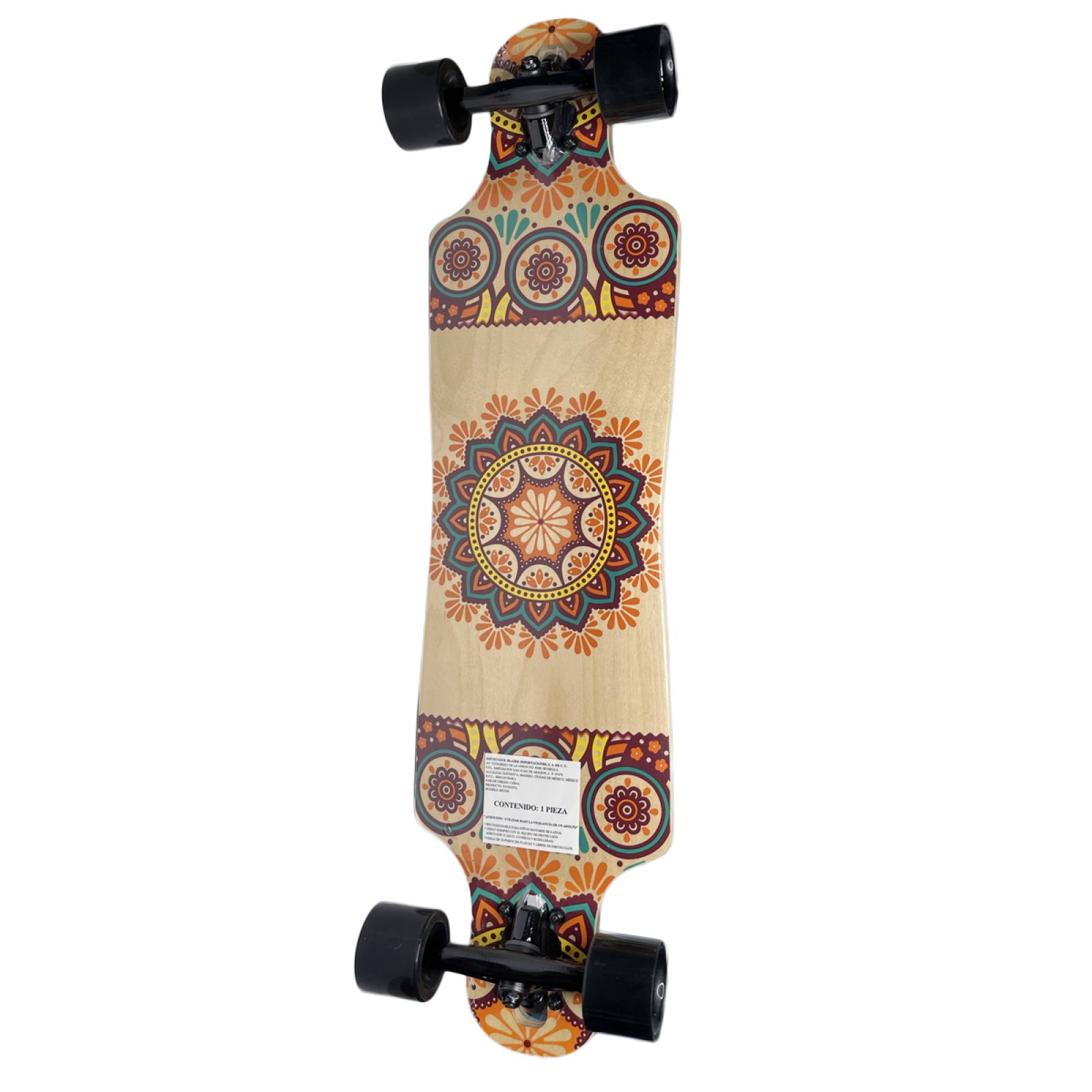 Patineta Mantra Mini Longboard De Maple Semiprofesional y Protecciones