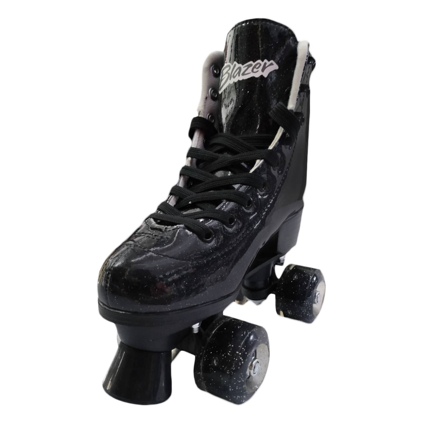 Patines Negro 4 Ruedas Llanta LED Diamantina infantil con Mochila