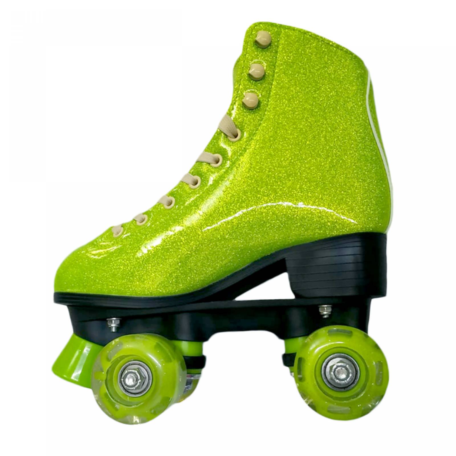 Patines Verde 4 Ruedas Llanta LED Diamantina infantil