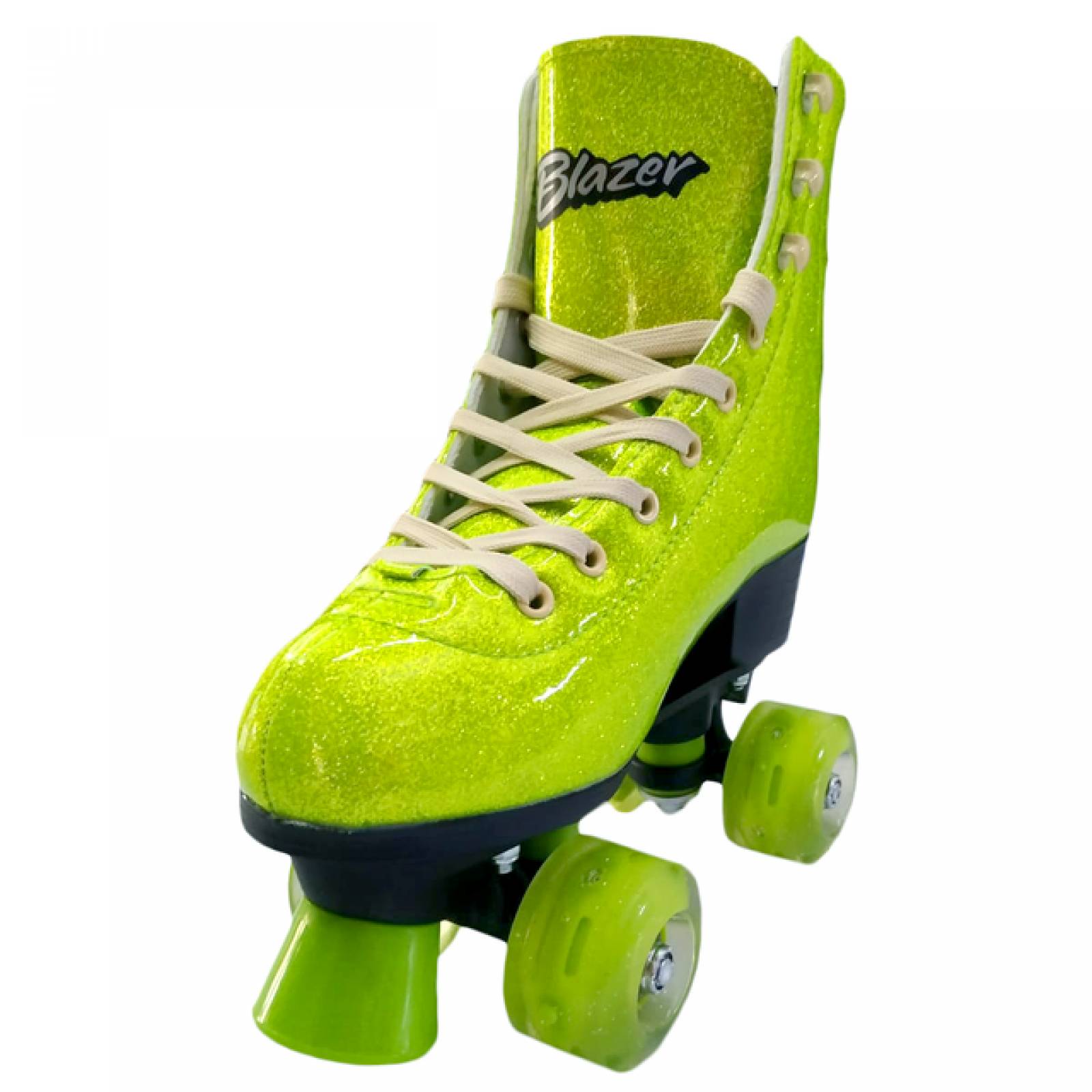 Patines Verde 4 Ruedas Llanta LED Diamantina infantil