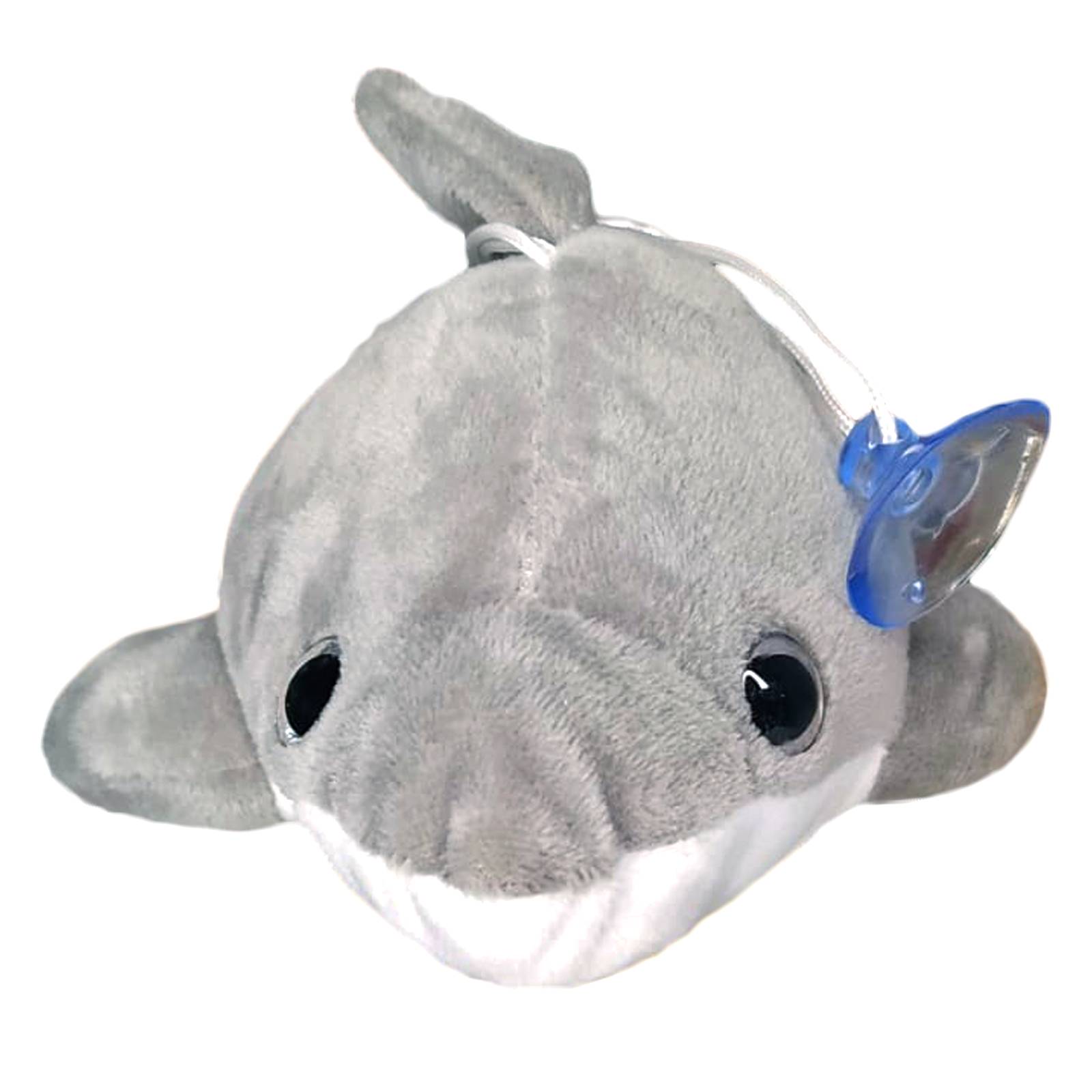 Peluche Delfin Gris con Chupón Juguete Adorable Esponjoso