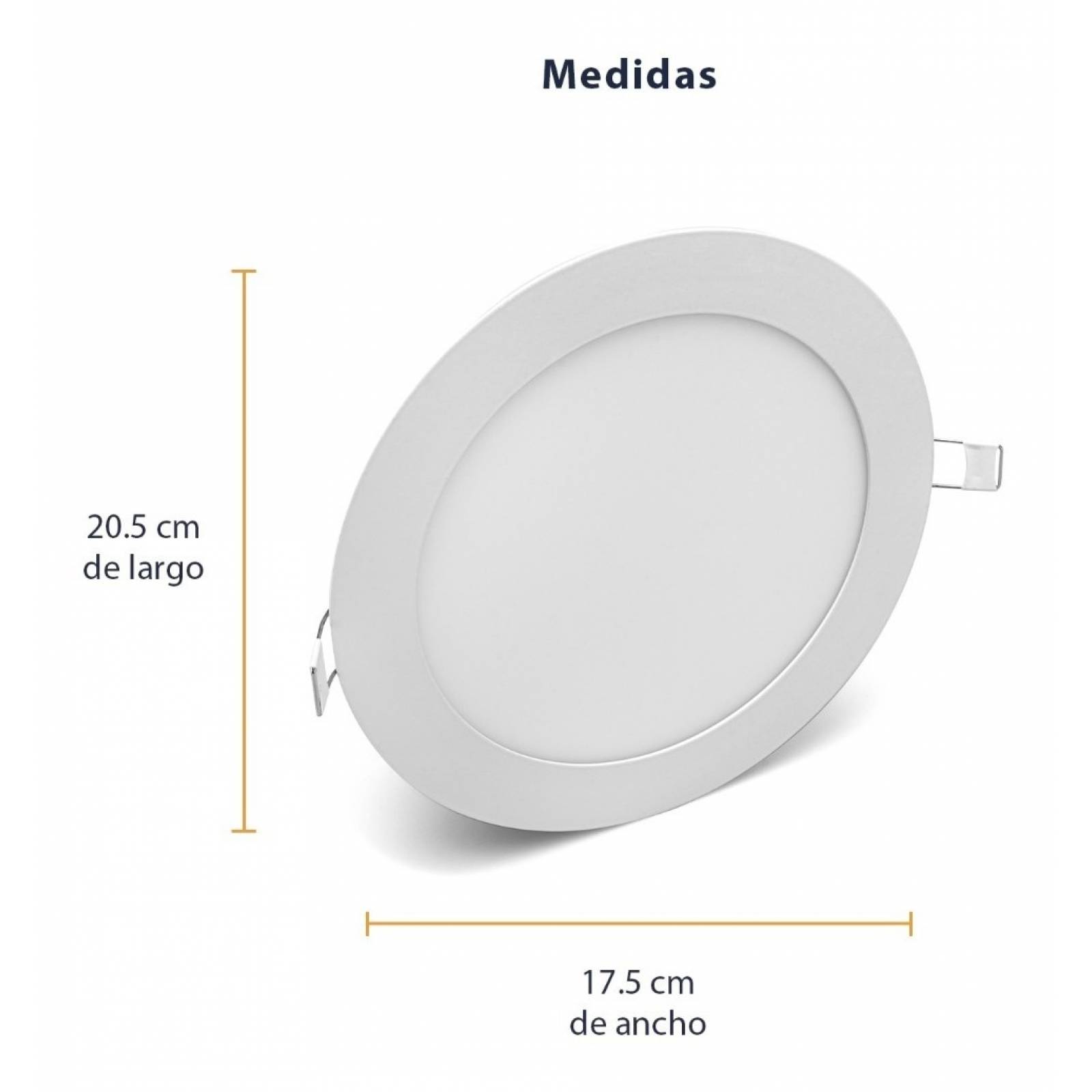 10 Pack Lampara Panel Led Slim Redondo 12w de Techo Empotrable Sula