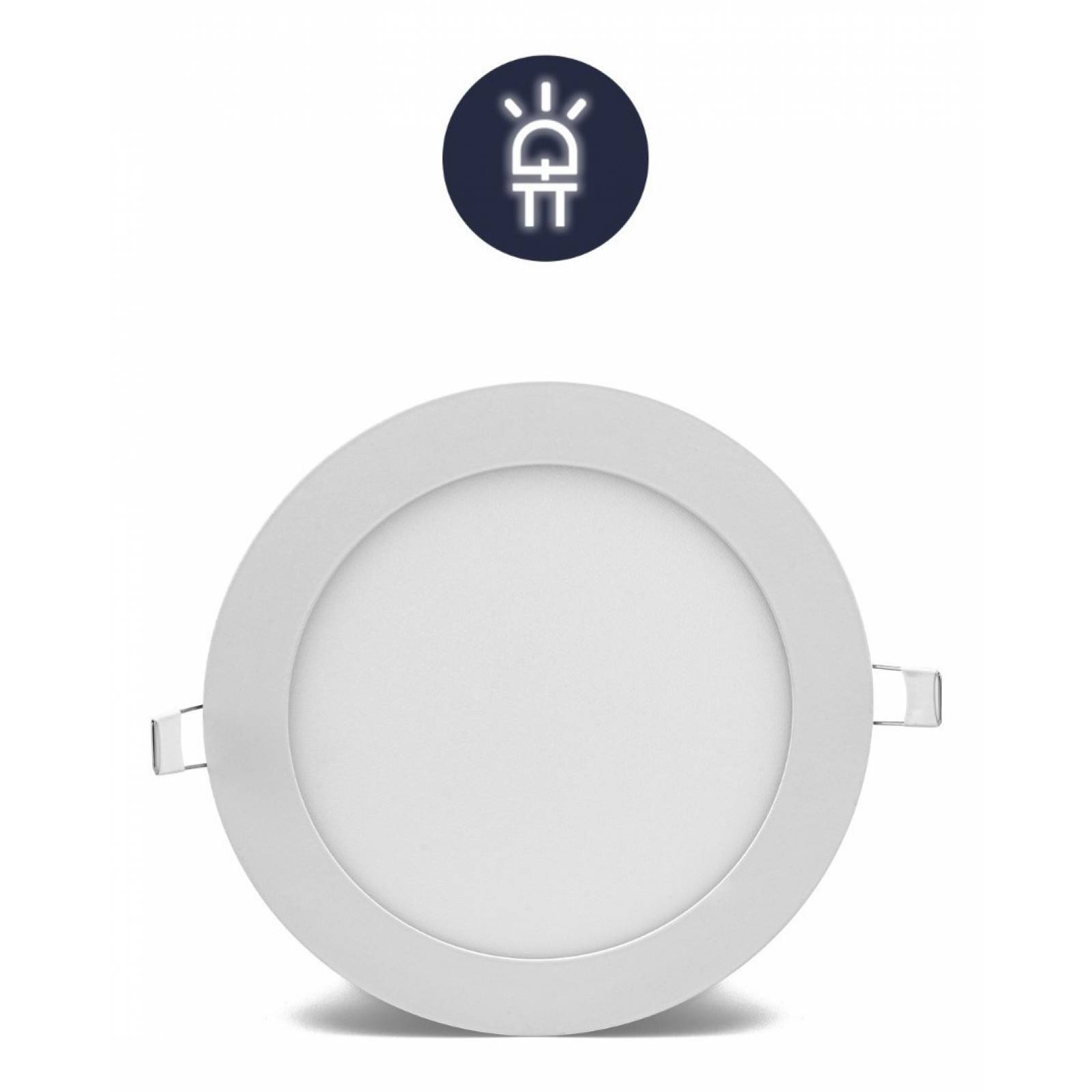 10 Pack Lampara Panel Led Slim Redondo 12w de Techo Empotrable Sula