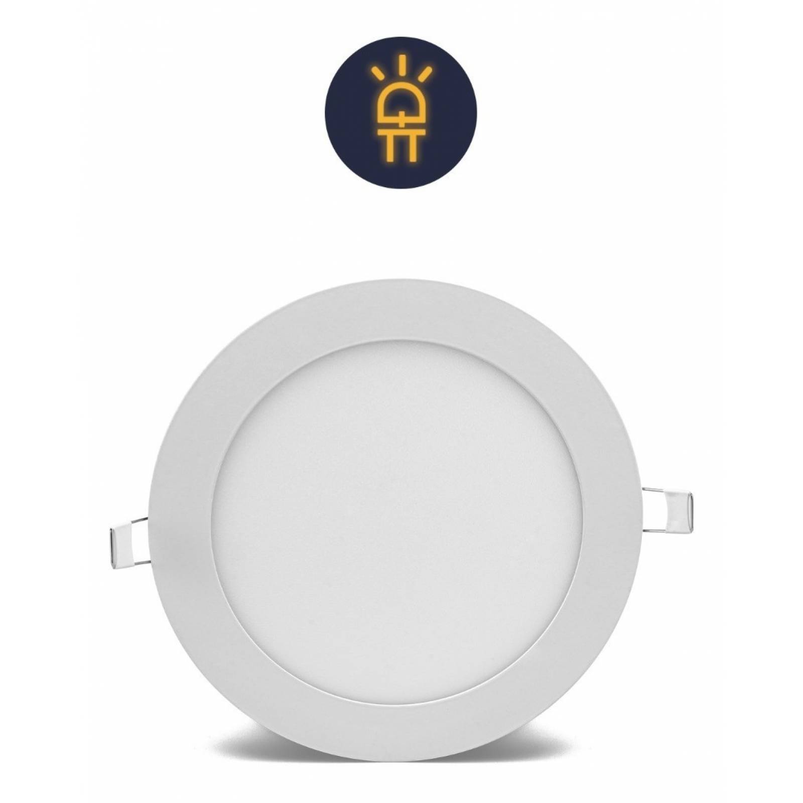 10 Pack Lampara Panel Led Slim Redondo 12w de Techo Empotrable Sula