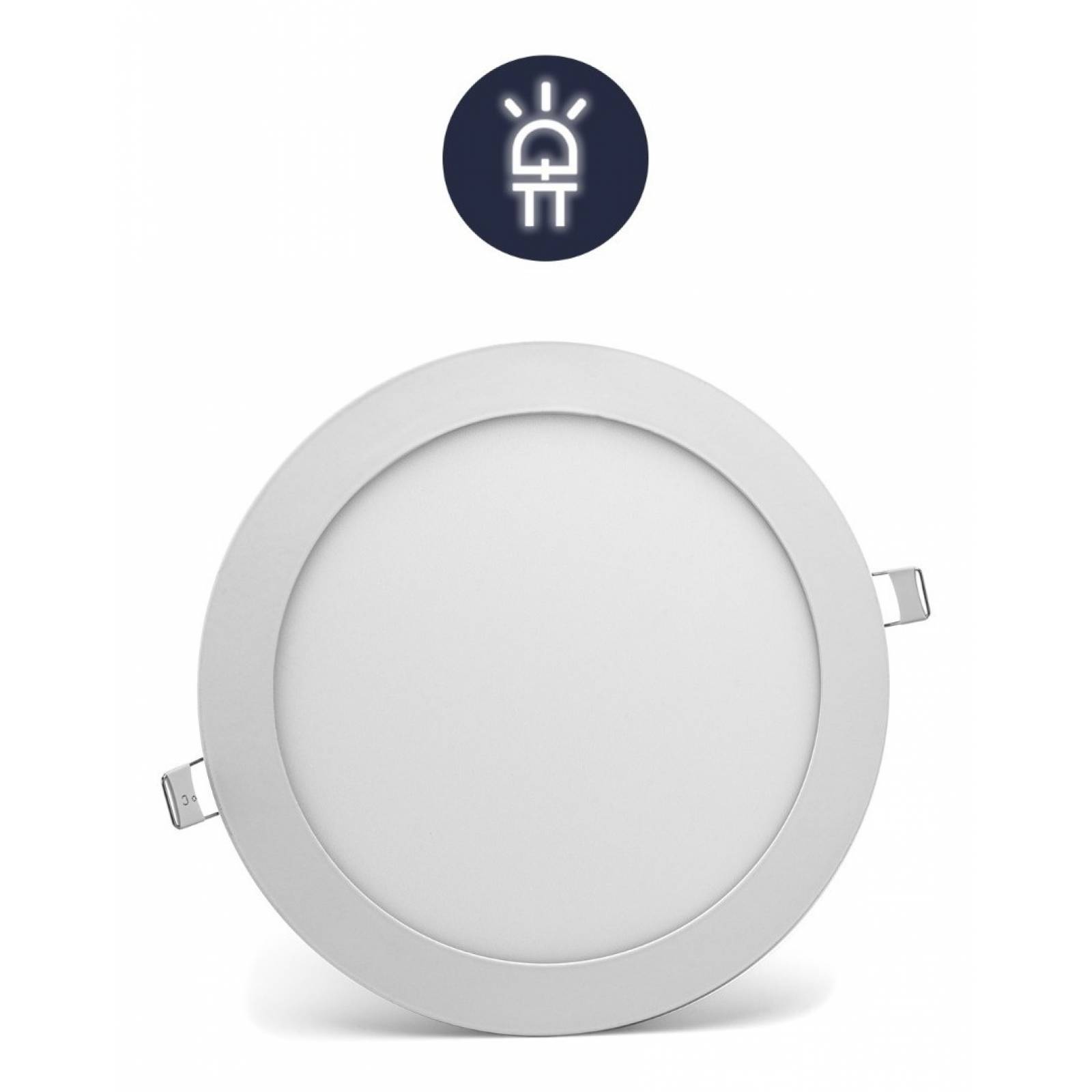 Lámpara Panel Led Slim Redondo 24w de Techo Empotrable Sula