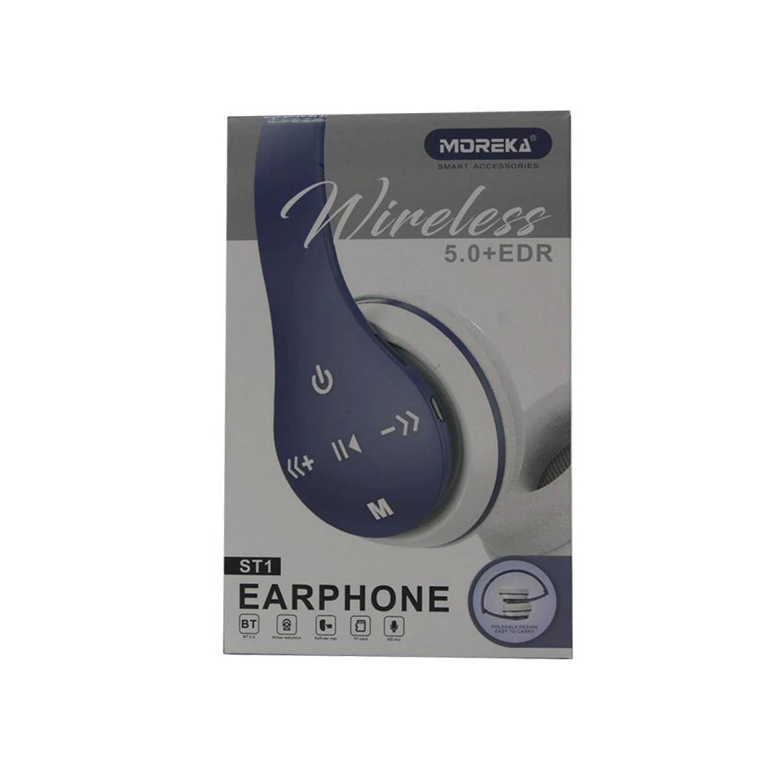 Audifonos Moreka ST-1, Inalámbricos, Diadema, Bluetooth,  Micro SD