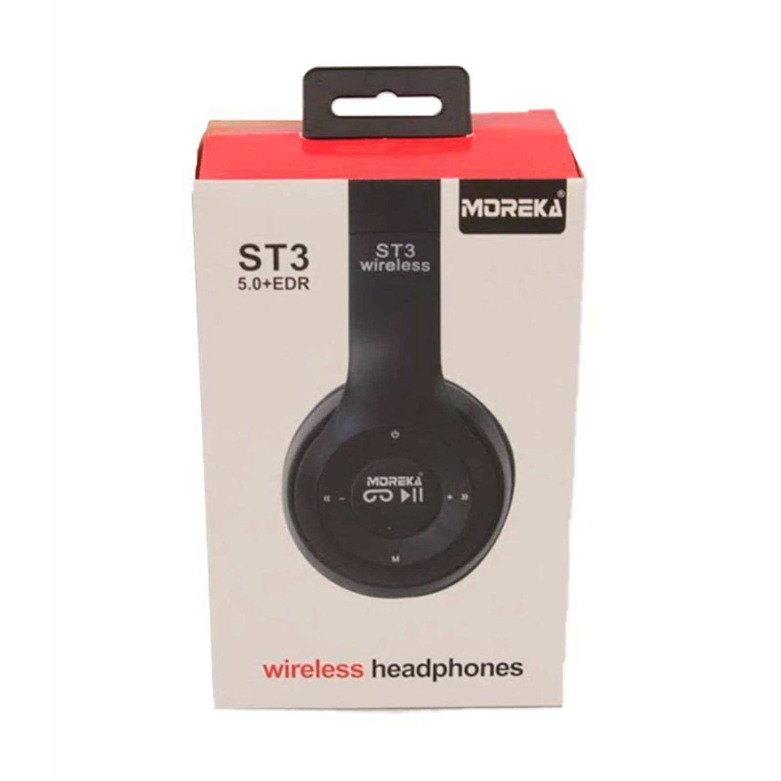 Audífonos Moreka ST3, Inalámbricos, Diadema, Bluetooth, Micro SD