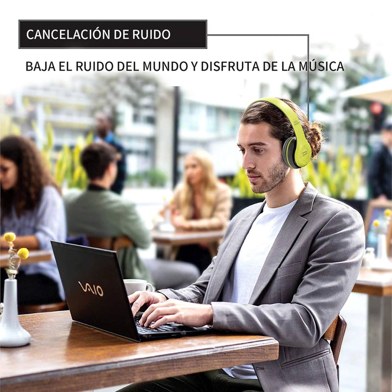 Audífonos Moreka ST3, Inalámbricos, Diadema, Bluetooth, Micro SD