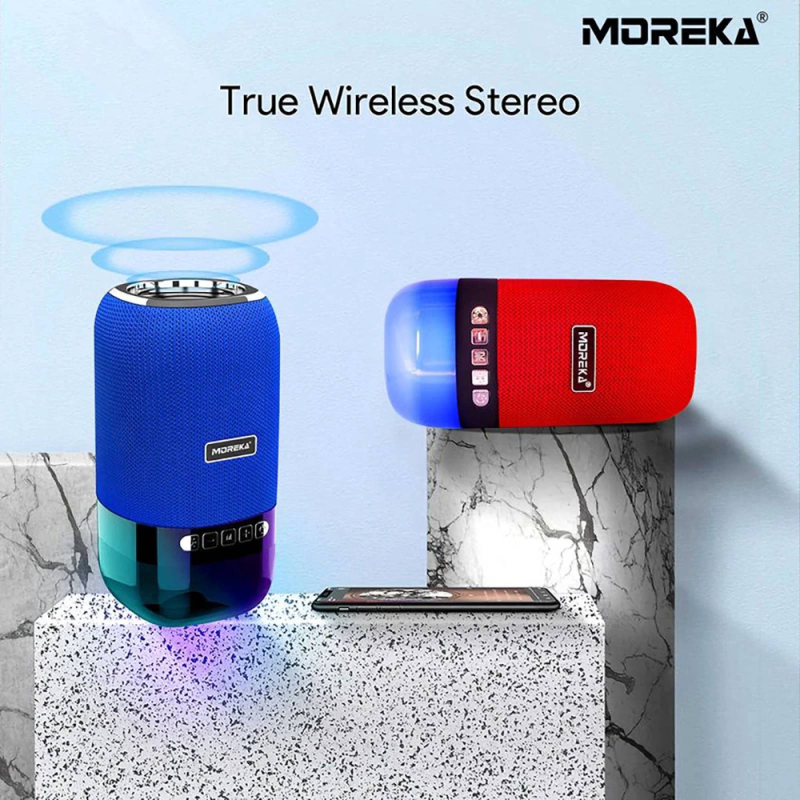Bocina LED Moreka L-22, Bluetooth, Radio, Micro SD.