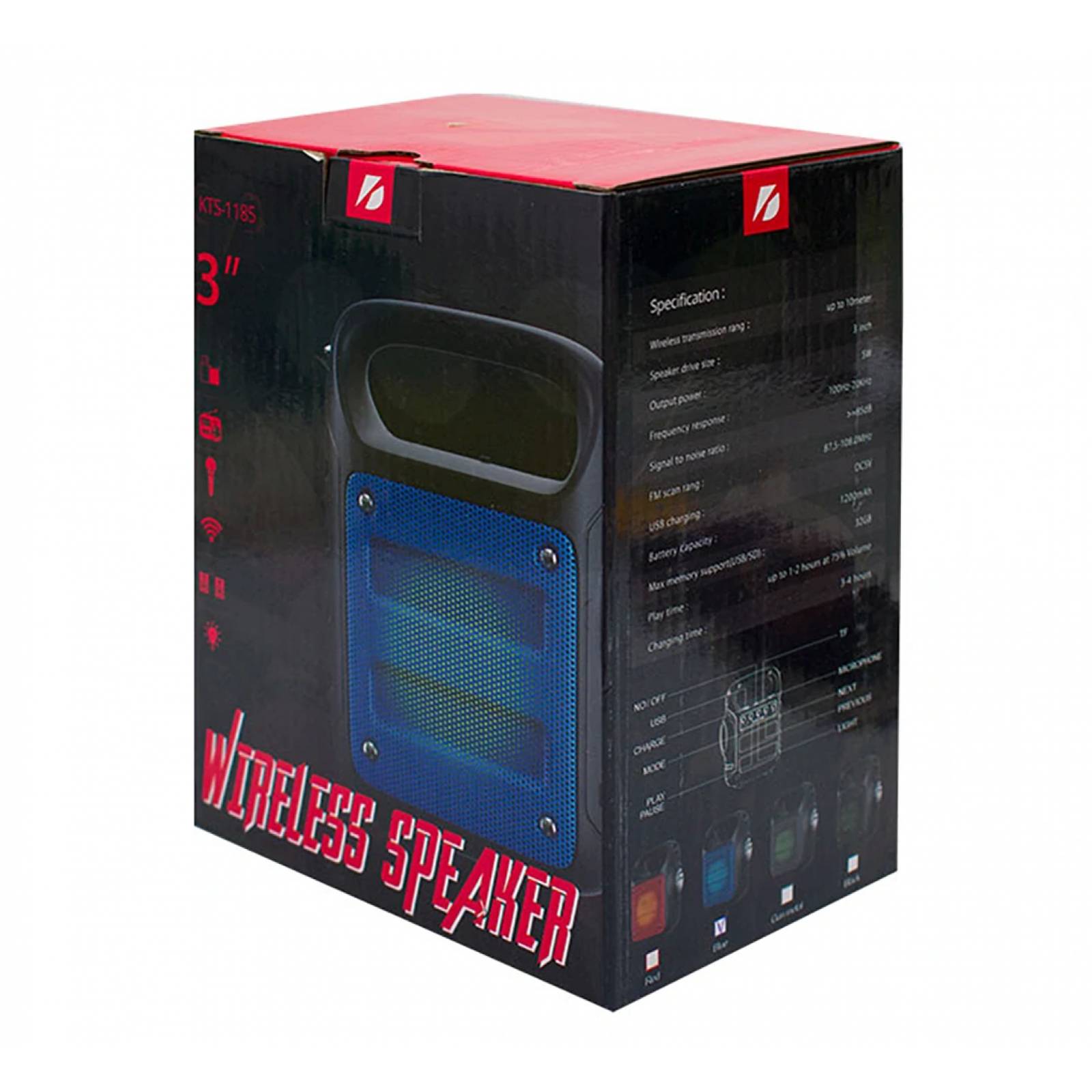 Bocina OEM KTS-1185, bluetooth, Micro SD, USB