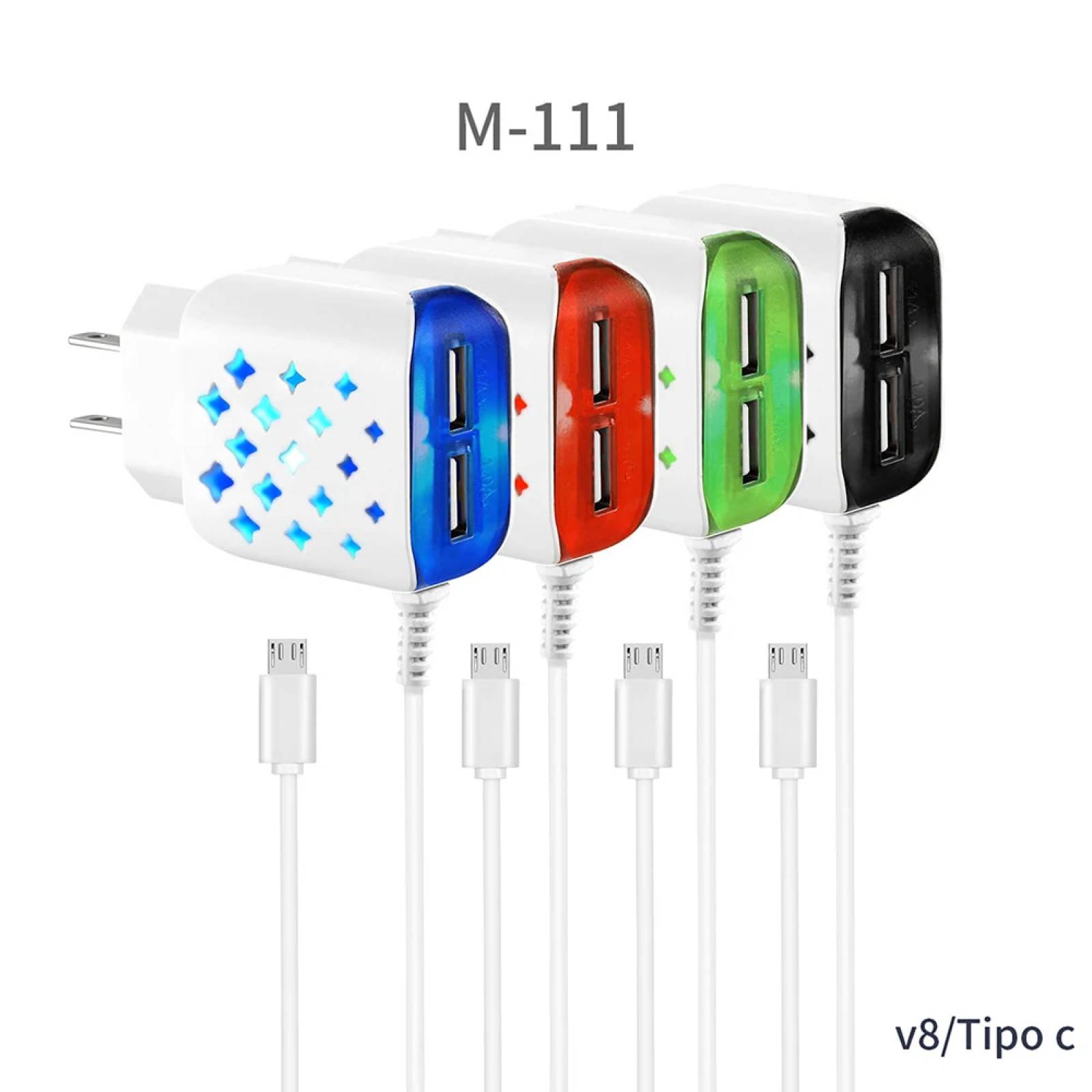 Cargador LED Moreka M-111,  2.8 A, Cable Adherido Tipo V8.