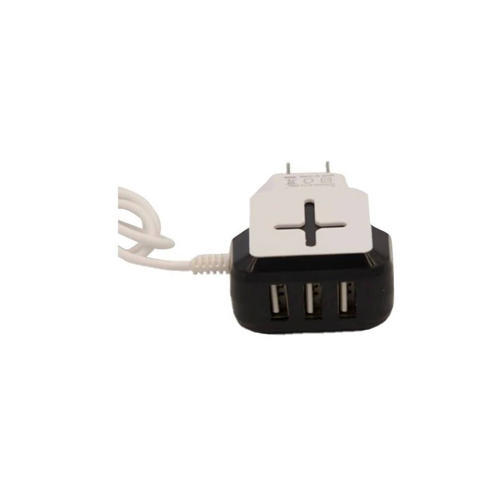 Cargador Moreka M-230,  4.1 A, 3 USB, Cruz, Caja y Bolsa, Cable Adherido V8 Microusb, Led