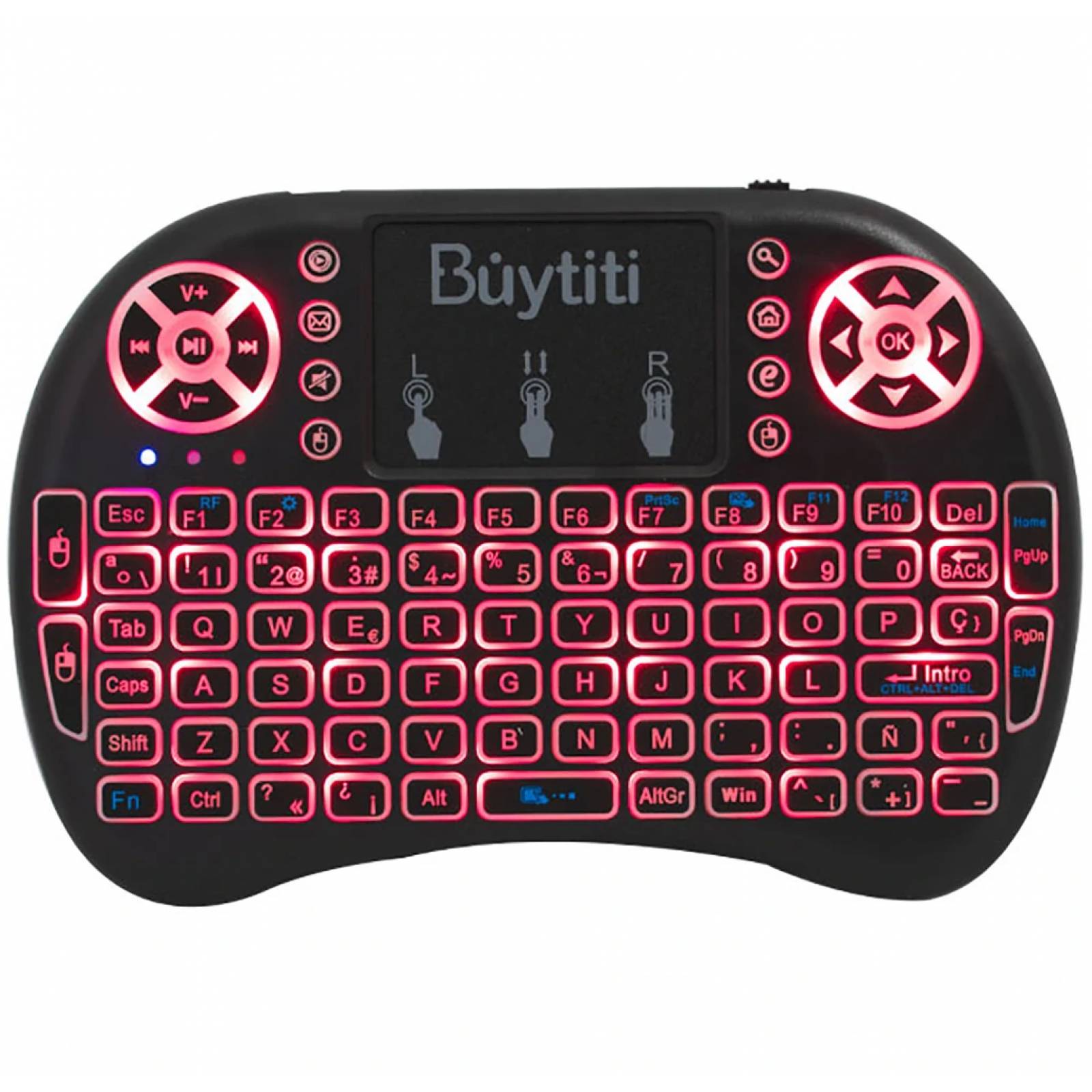 Mini Teclado, Buytiti WB-8020, Bluetooth, Touchpad, LED