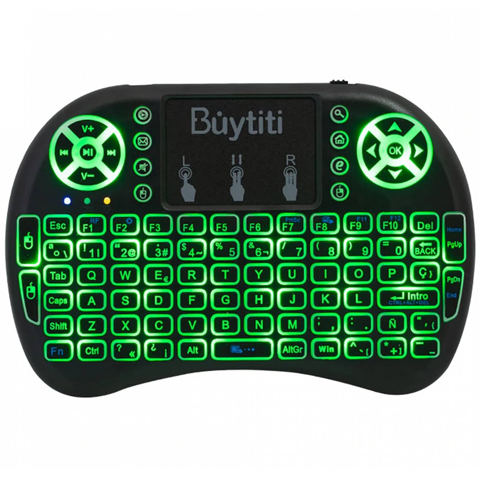 Mini Teclado, Buytiti WB-8020, Bluetooth, Touchpad, LED
