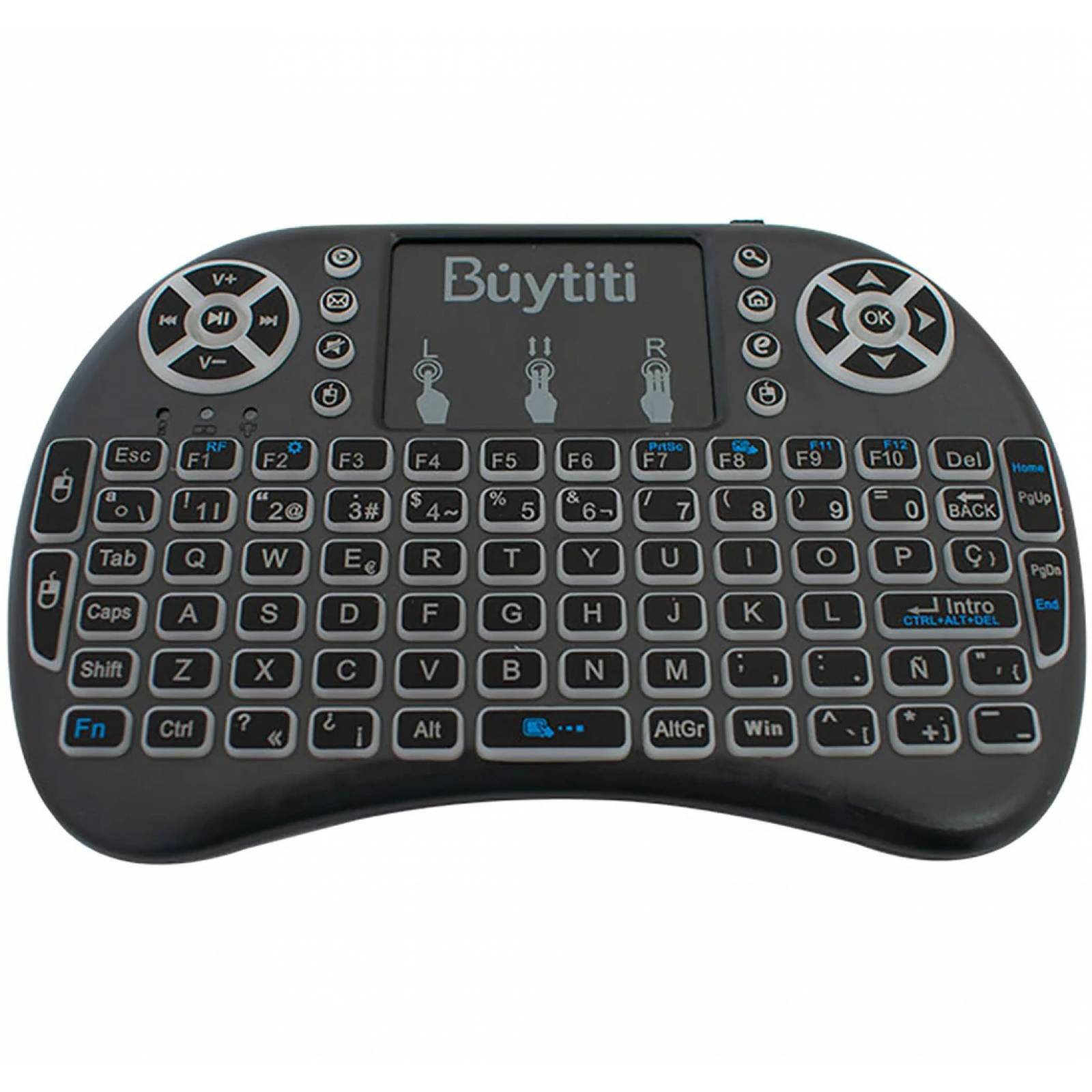 Mini Teclado, Buytiti WB-8020, Bluetooth, Touchpad, LED