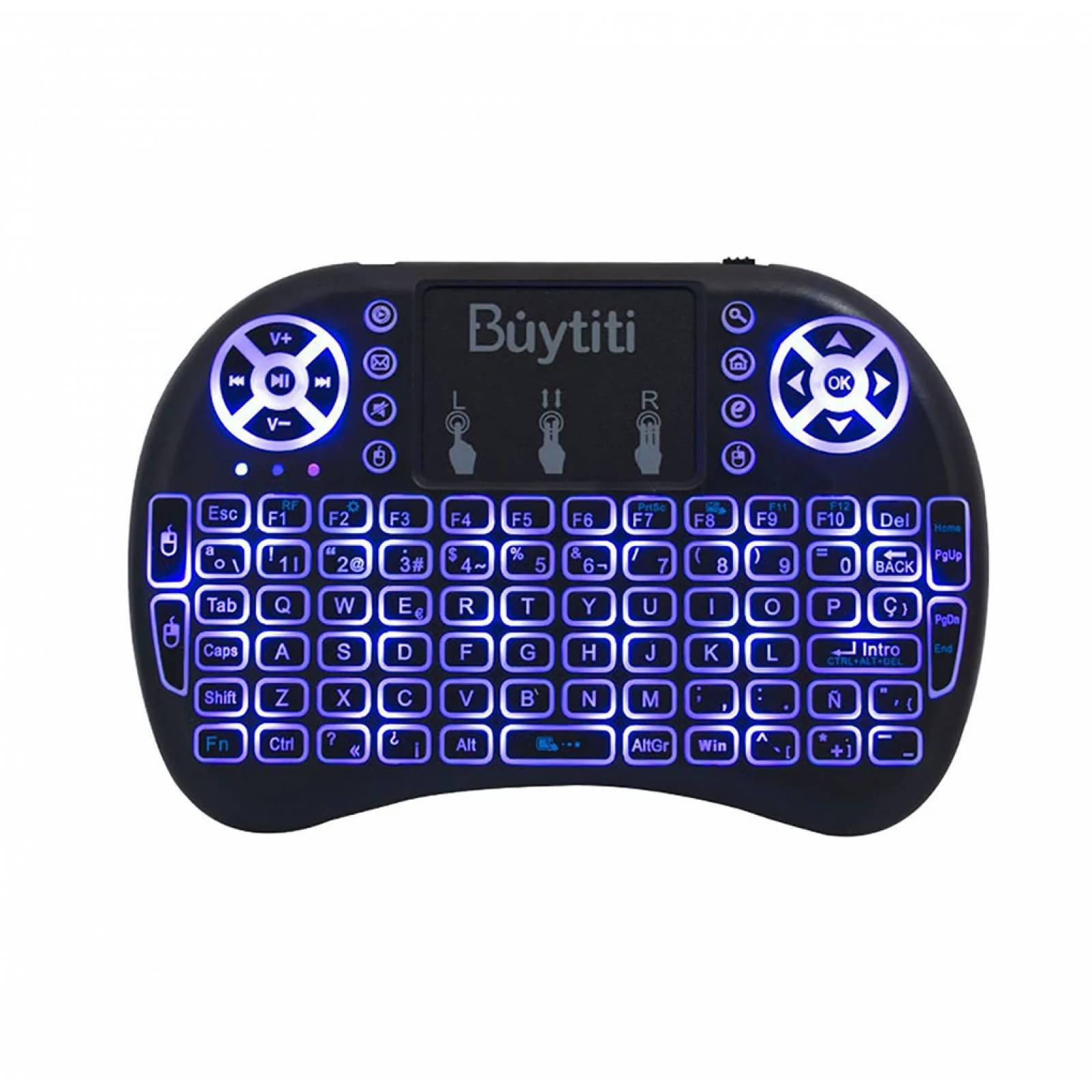 Mini Teclado, Buytiti WB-8020, Bluetooth, Touchpad, LED
