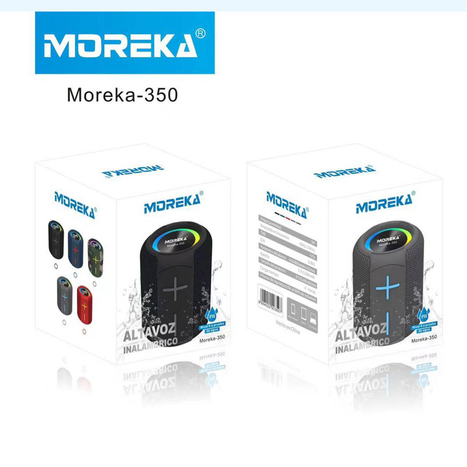 Bocina Bluetooth Moreka 350 TF Card Radio FM Resistente al agua