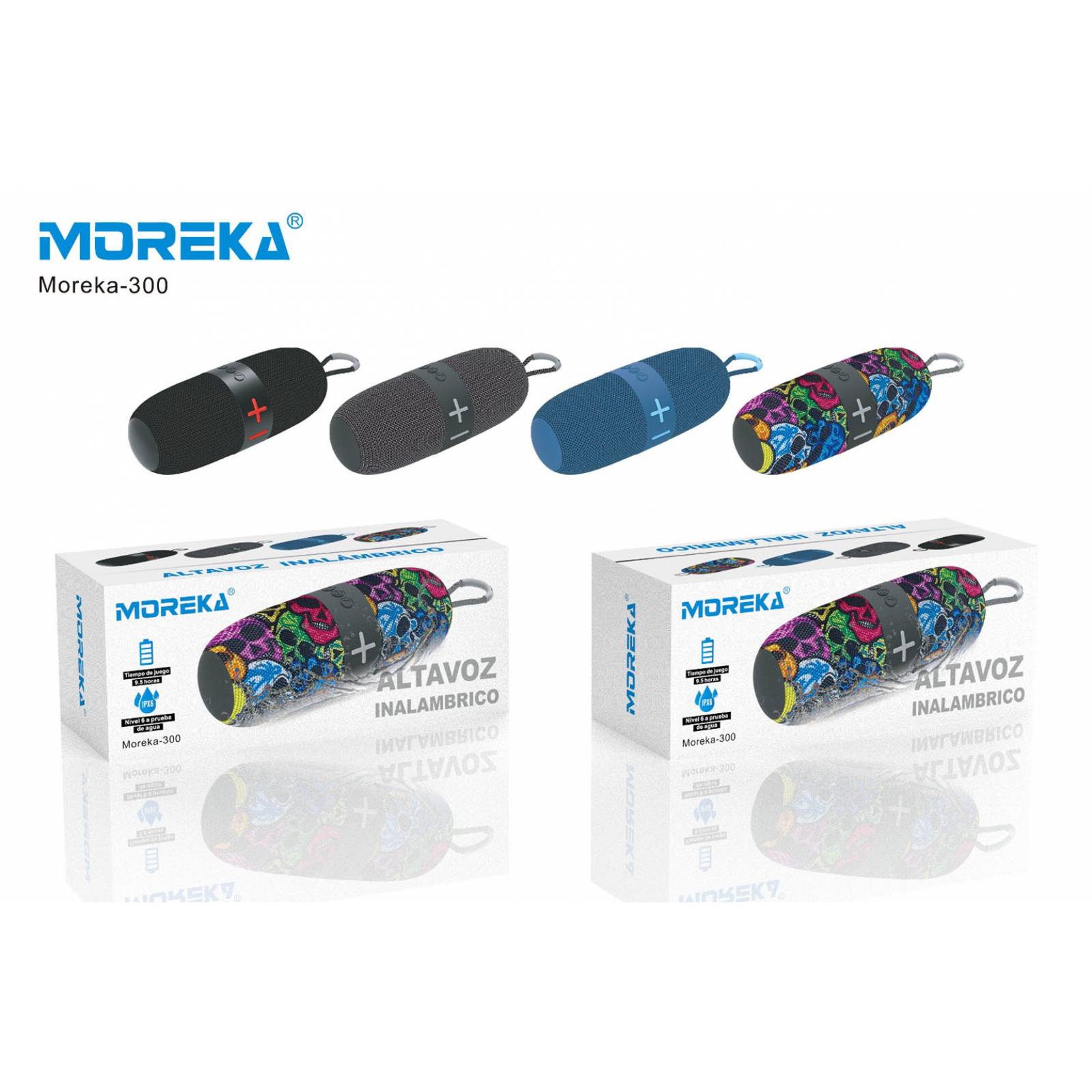 Bocina Bluetooth Moreka 300 TF Card Radio FM Resistente al agua