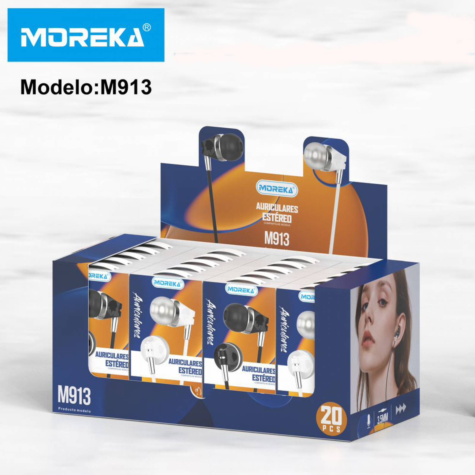 Audifonos Moreka M-913, Alámbricos, Manos Libres, 3.5mm