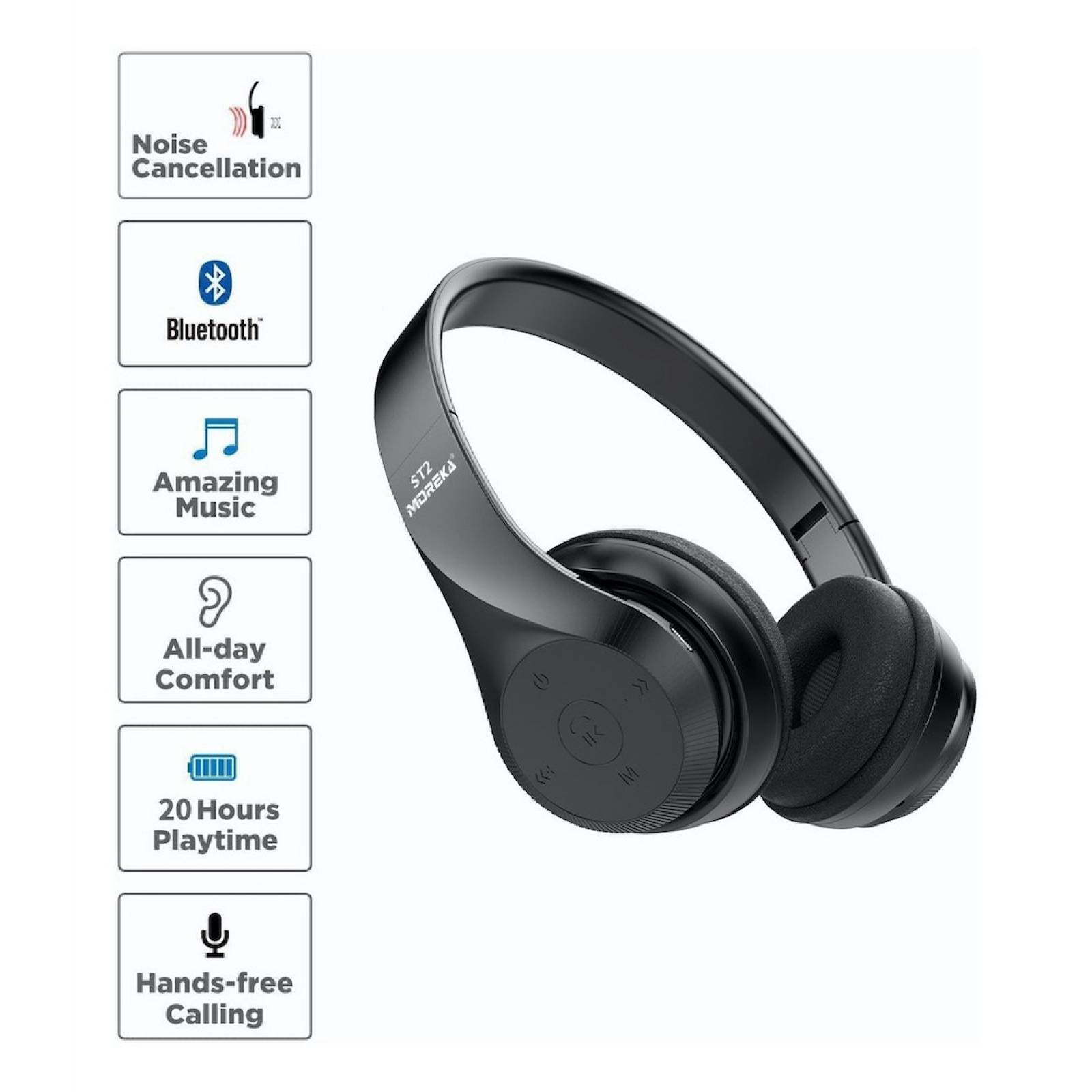 Audífonos Moreka St2 Inalámbricos  Diadema Bluetooth