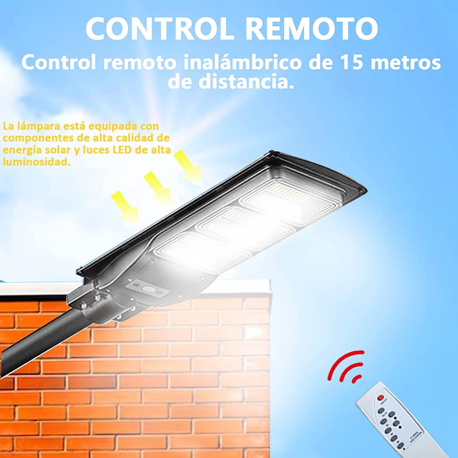 Luminaria Suburbana Alumbrado Publico Solar 200W con Sensor Movimiento GD-98200