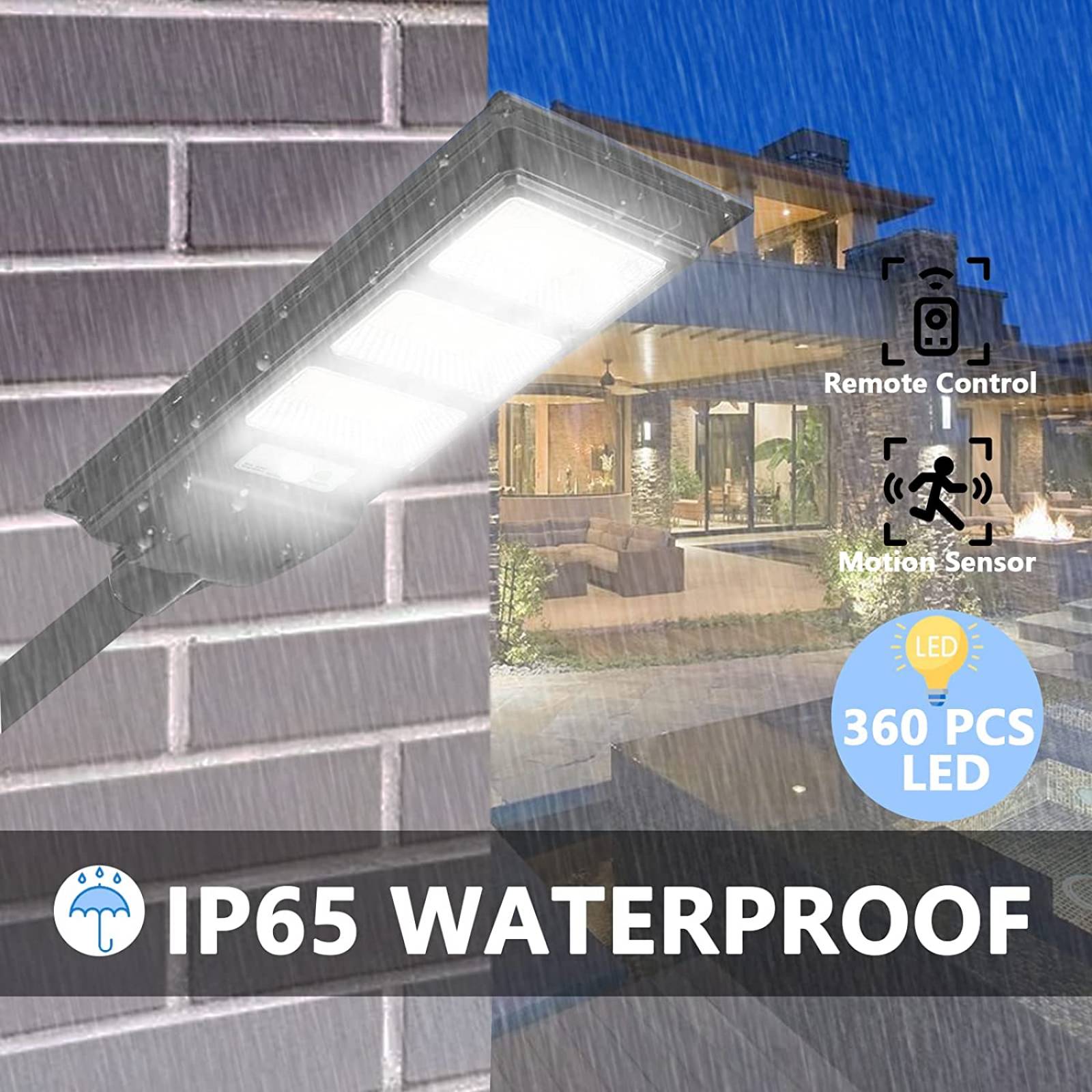 Luminaria Suburbana Alumbrado Publico Solar 200W con Sensor Movimiento GD-98200