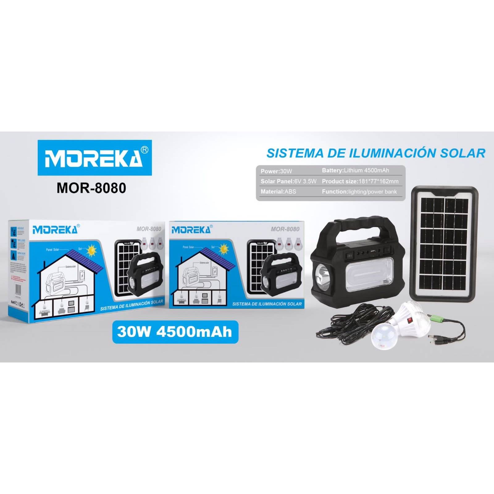 Mini Sistema Solar 3 Focos Linterna Power Bank MOR-8080