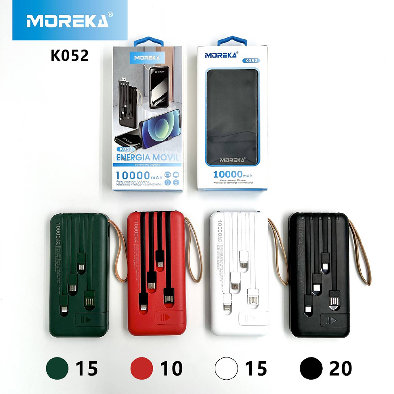 Powerbank Moreka K052  10000 mAh Tipo C V8 IP