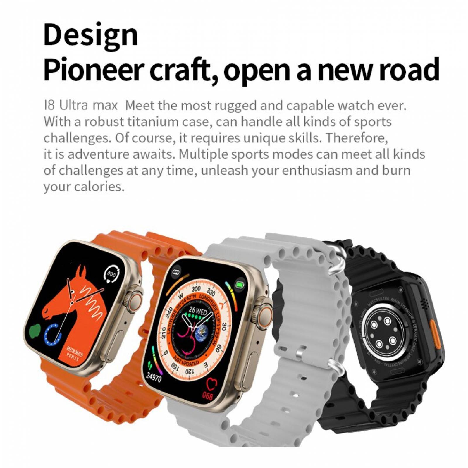 Smart Watch i8 ULTRA Naranja