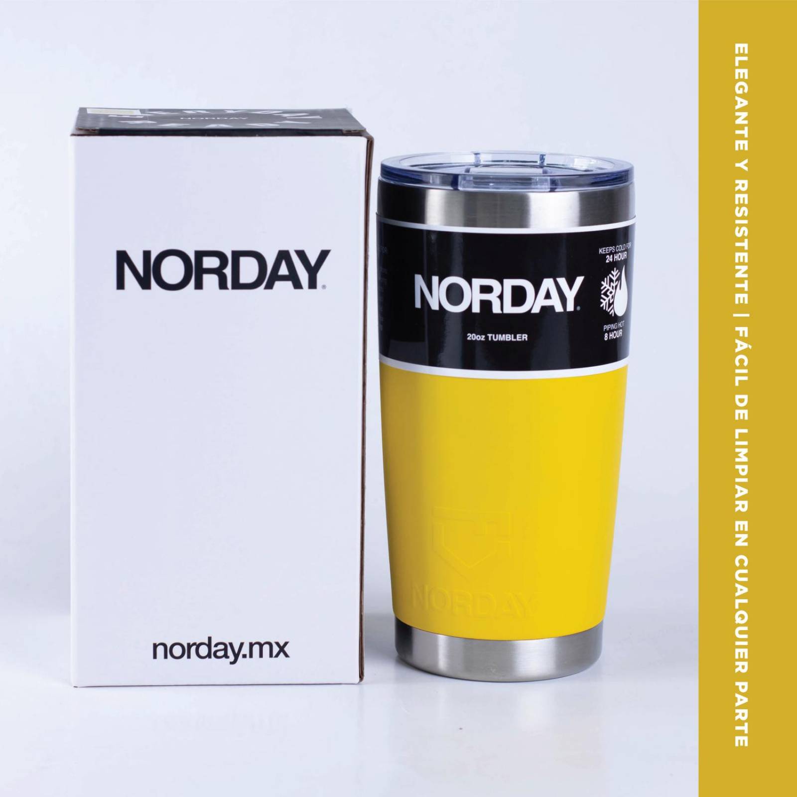 Vasos de Acero Inoxidable - Termo Tumbler | Vaso Termico 20 Oz | Mantiene Temp hasta 24hs. 20oz - 600ml Amarillo