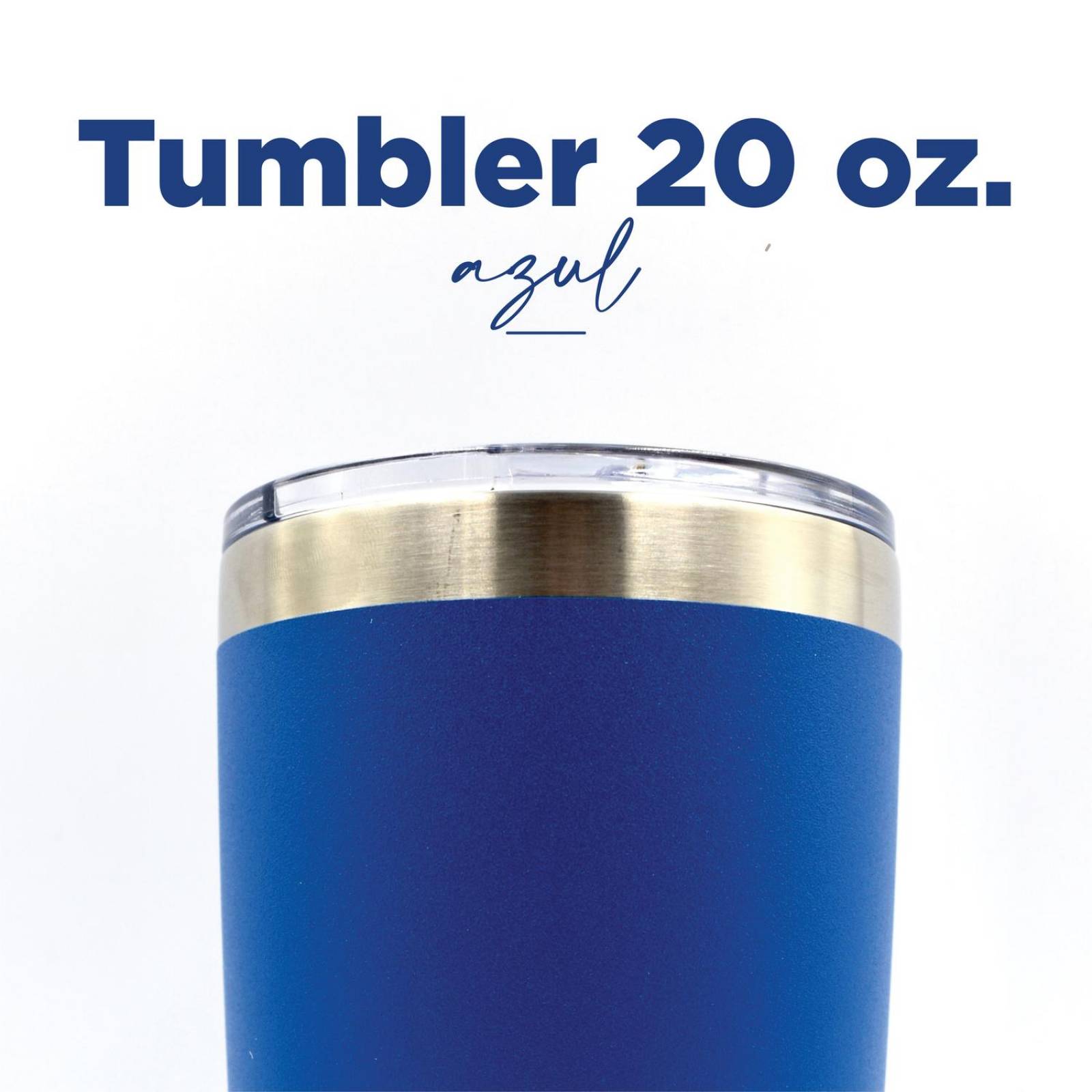 Vasos de Acero Inoxidable - Termo Tumbler | Vaso Termico 20 Oz | Mantiene Temp hasta 24hs. 20oz - 600ml Azul Rey