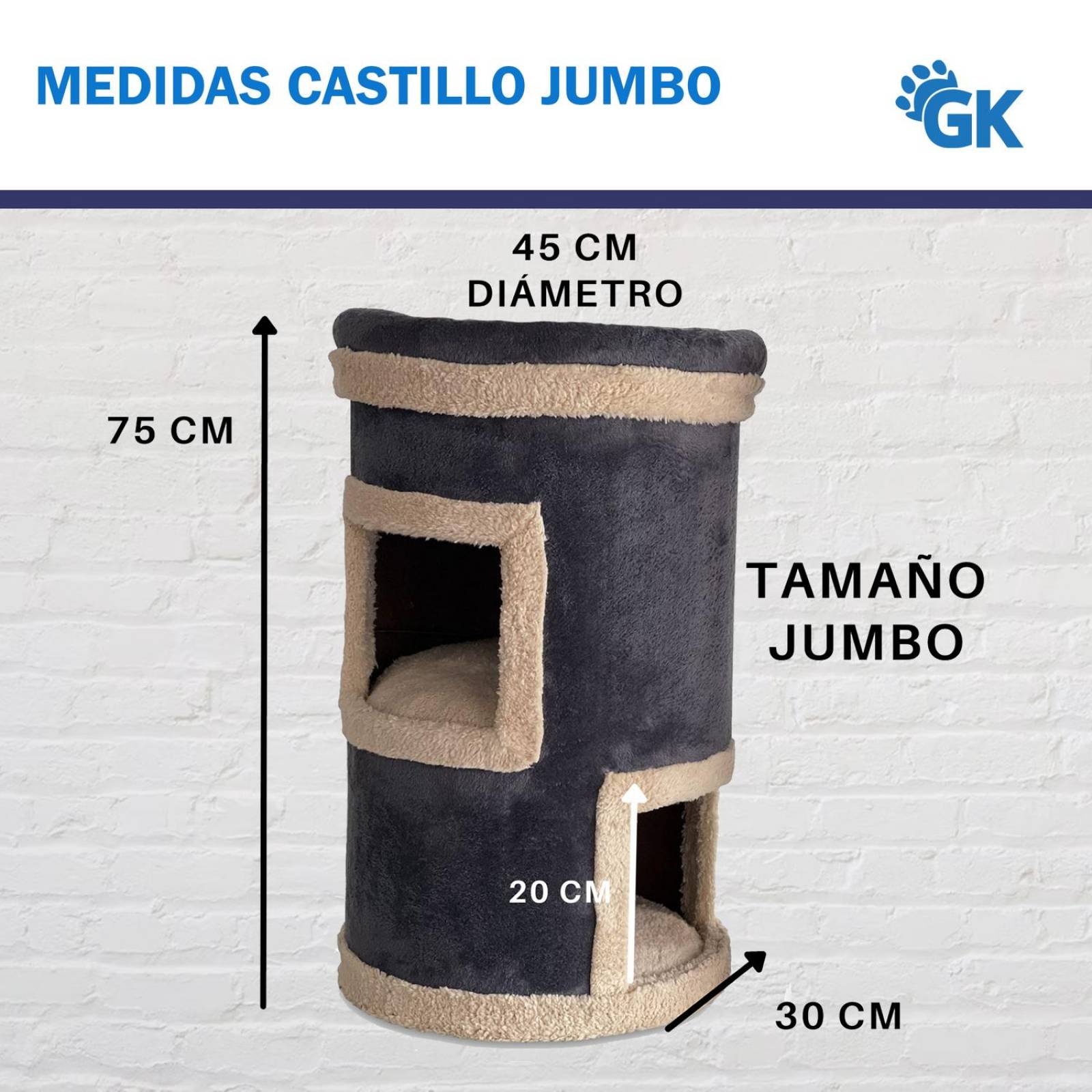 Golden King | Rascador para Gatos 75 cm de Alto Juguetes para Gatos y Cama para Gato | Centro de Entretenimiento de 3 