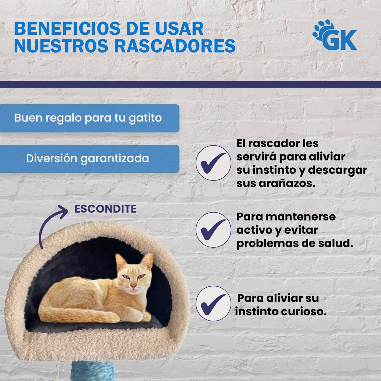Golden King | Rascador para Gatos 75 cm de Alto Juguetes para Gatos y Cama para Gato | Casa para Gato, Cama y Rascador 