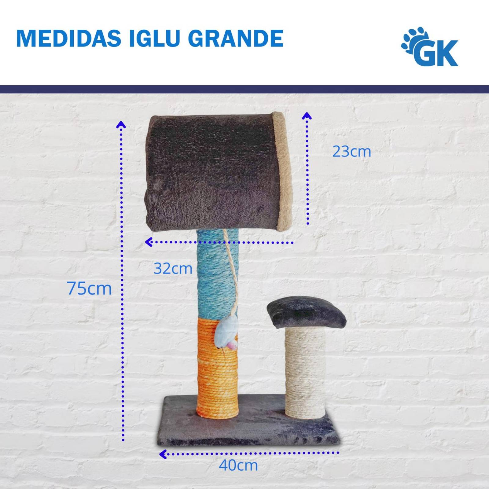 Golden King | Rascador para Gatos 75 cm de Alto Juguetes para Gatos y Cama para Gato | Casa para Gato, Cama y Rascador 