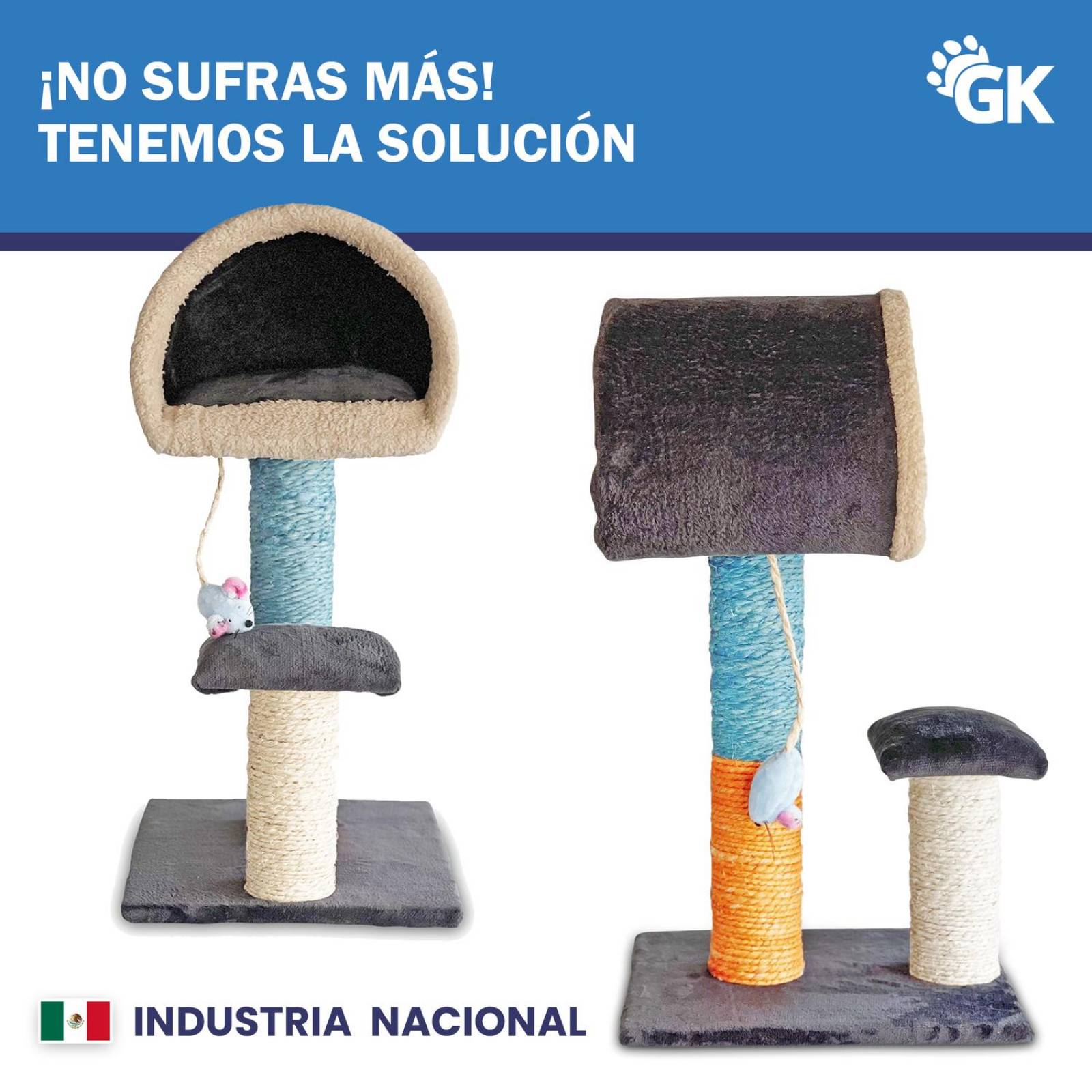 Golden King | Rascador para Gatos 75 cm de Alto Juguetes para Gatos y Cama para Gato | Casa para Gato, Cama y Rascador 