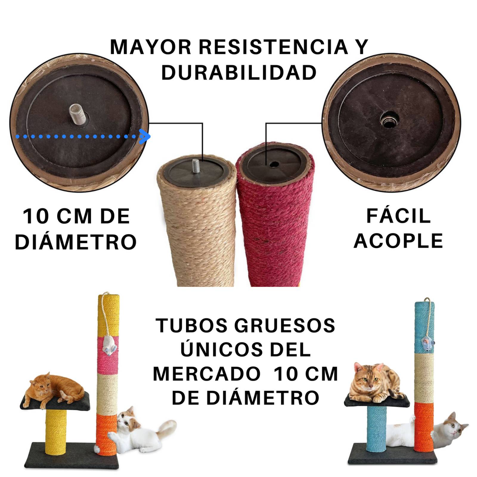 Golden King | Rascador para Gatos 70 cm de Alto Juguetes para Gatos y Cama para Gato | Rascador con Plataforma de 