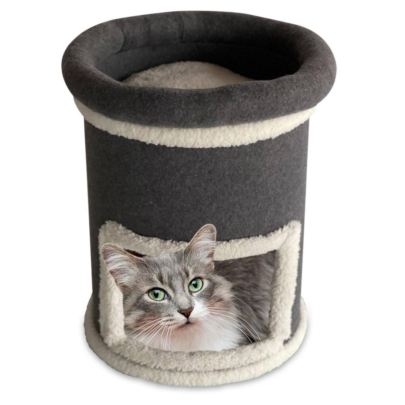 Golden King | Rascador para Gatos 47 cm de Alto Juguetes para Gatos y Cama para Gato | Centro de Entretenimiento de 2 