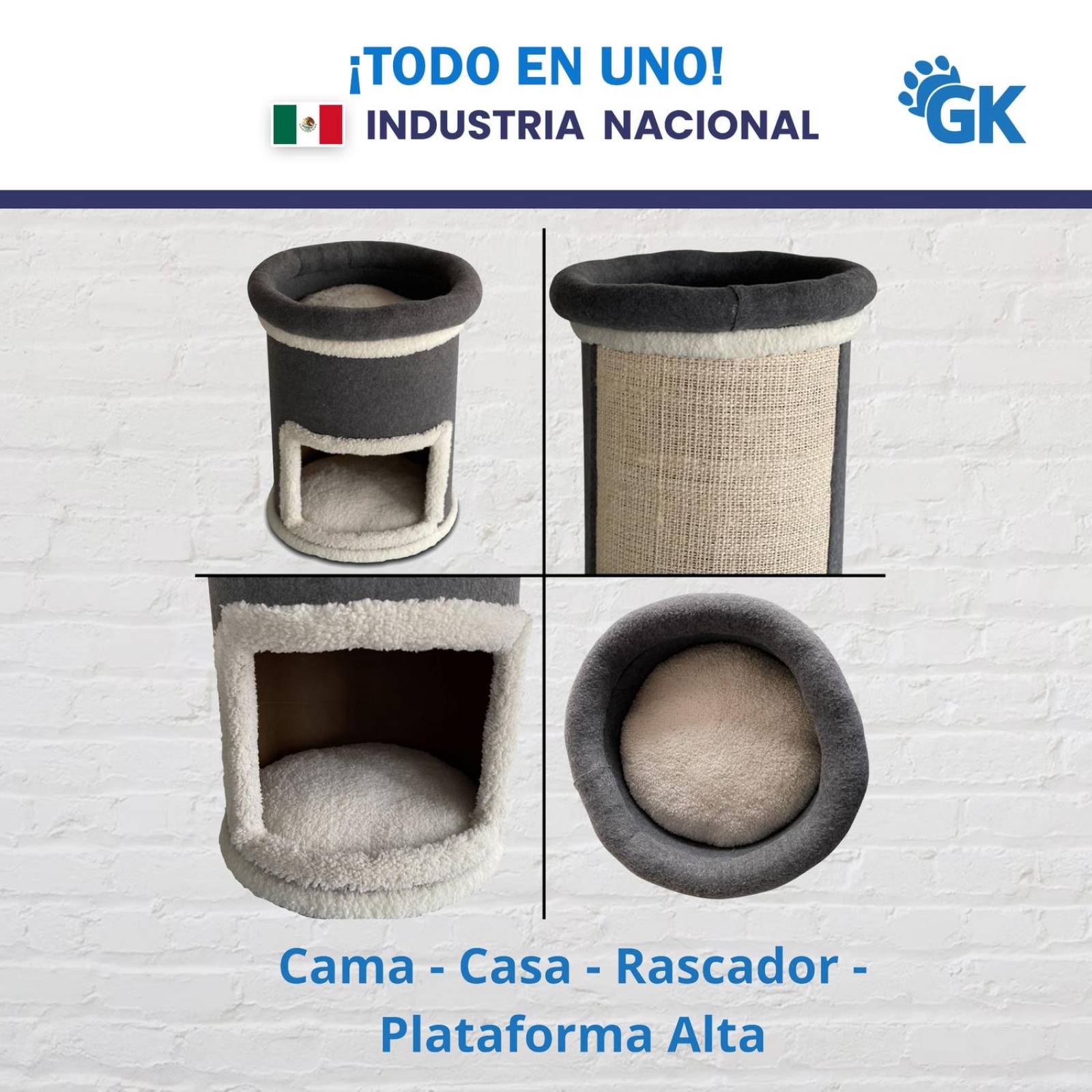 Golden King | Rascador para Gatos 47 cm de Alto Juguetes para Gatos y Cama para Gato | Centro de Entretenimiento de 2 