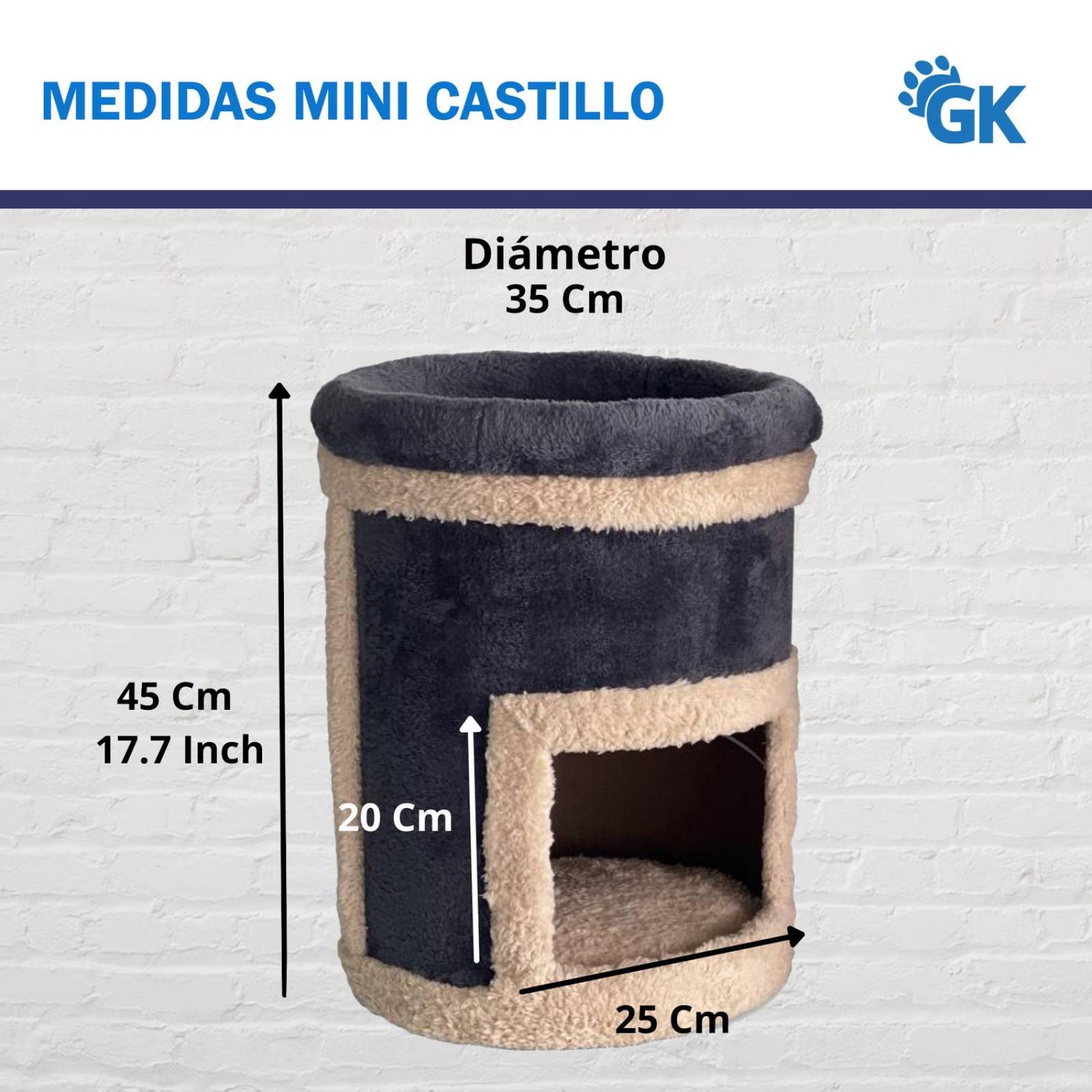 Golden King | Rascador para Gatos 47 cm de Alto Juguetes para Gatos y Cama para Gato | Centro de Entretenimiento de 2 